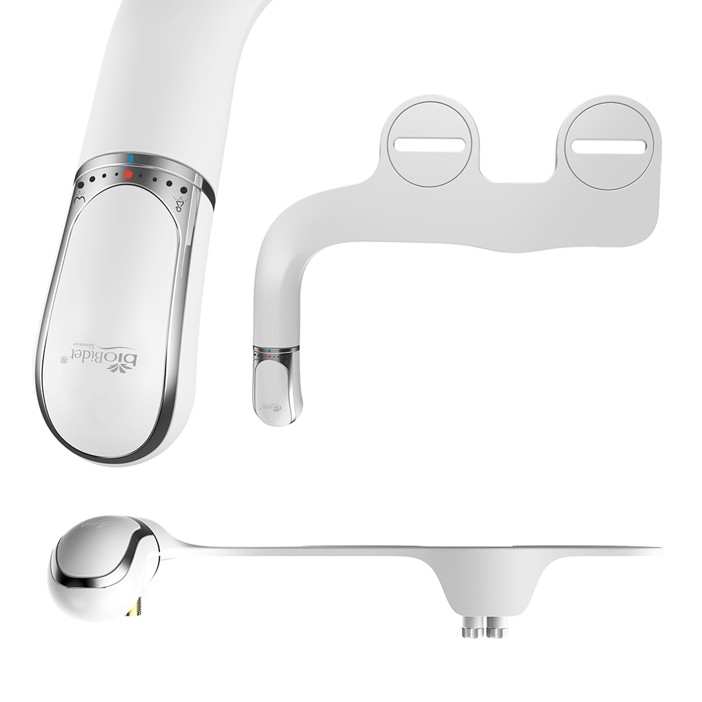 Bio Bidet Slimtwist - Accesorio de bidé de doble boquilla sin electricidad con perilla de giro cómoda SLIMTWIST 000