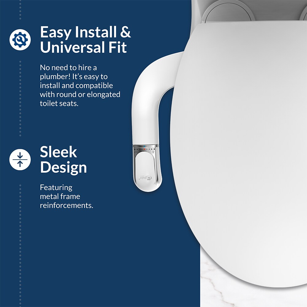 Bio Bidet Slimtwist - Accesorio de bidé de doble boquilla sin electricidad con perilla de giro cómoda SLIMTWIST 000