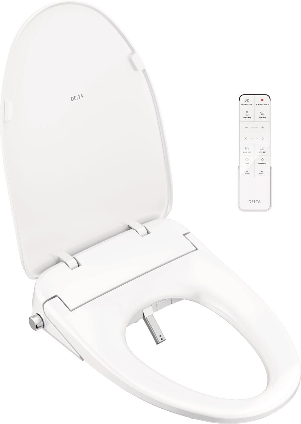 Asiento de Inodoro Eléctrico de Plástico Blanco alargado con Función de Cierre Suave y Calefacción de Delta Refresh Ultimate