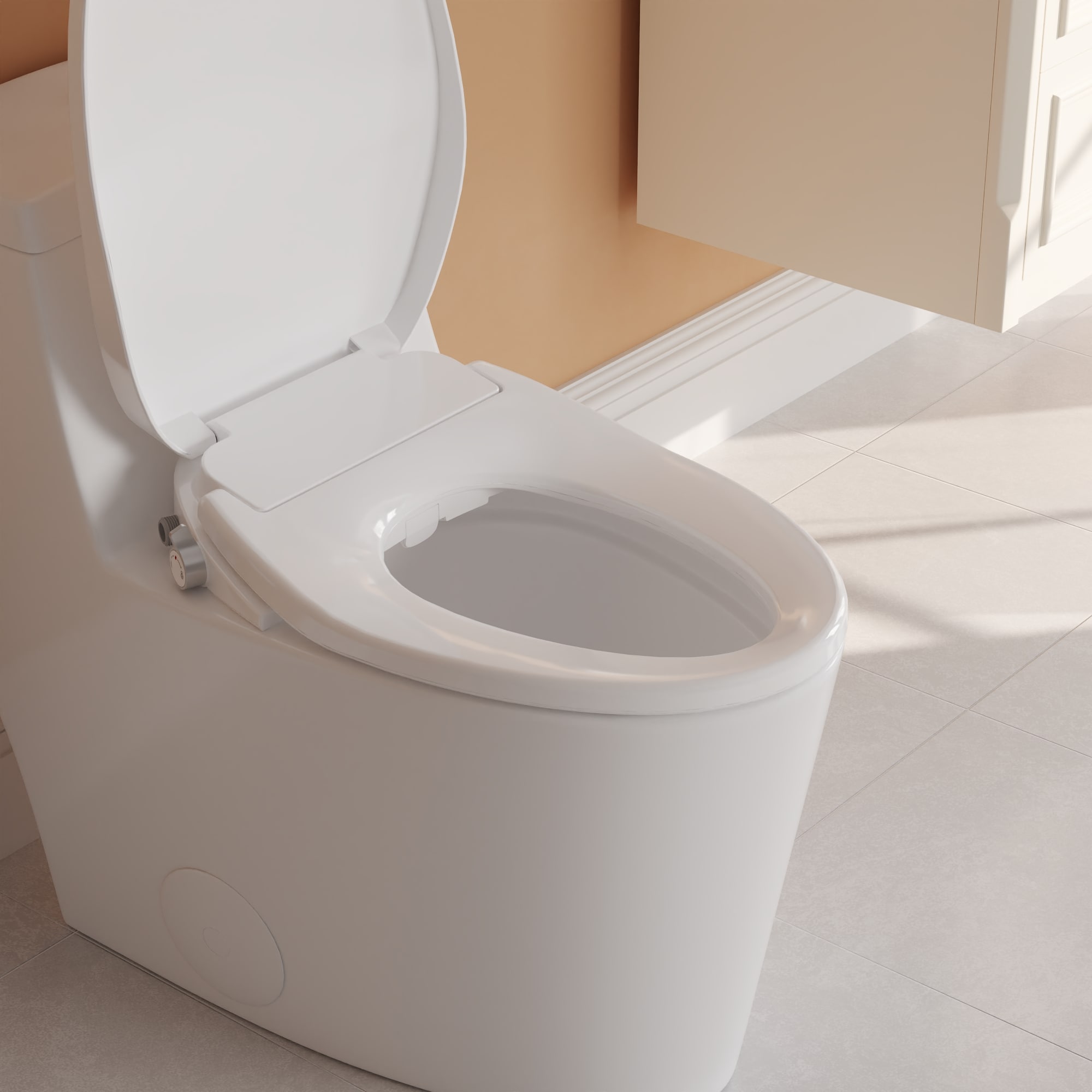 Asiento de bidé alargado de plástico blanco con cierre suave de DeerValley DV-1S0028