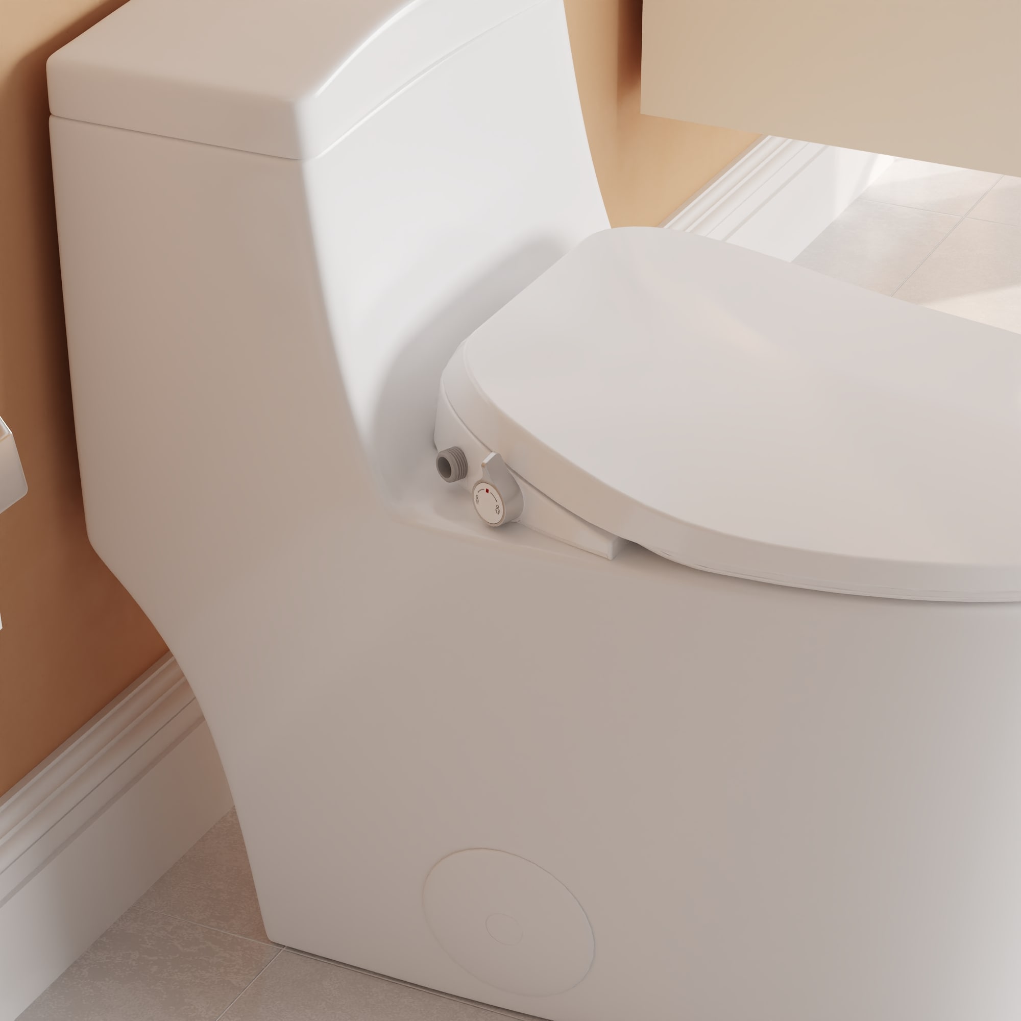 Asiento de bidé alargado de plástico blanco con cierre suave de DeerValley DV-1S0028