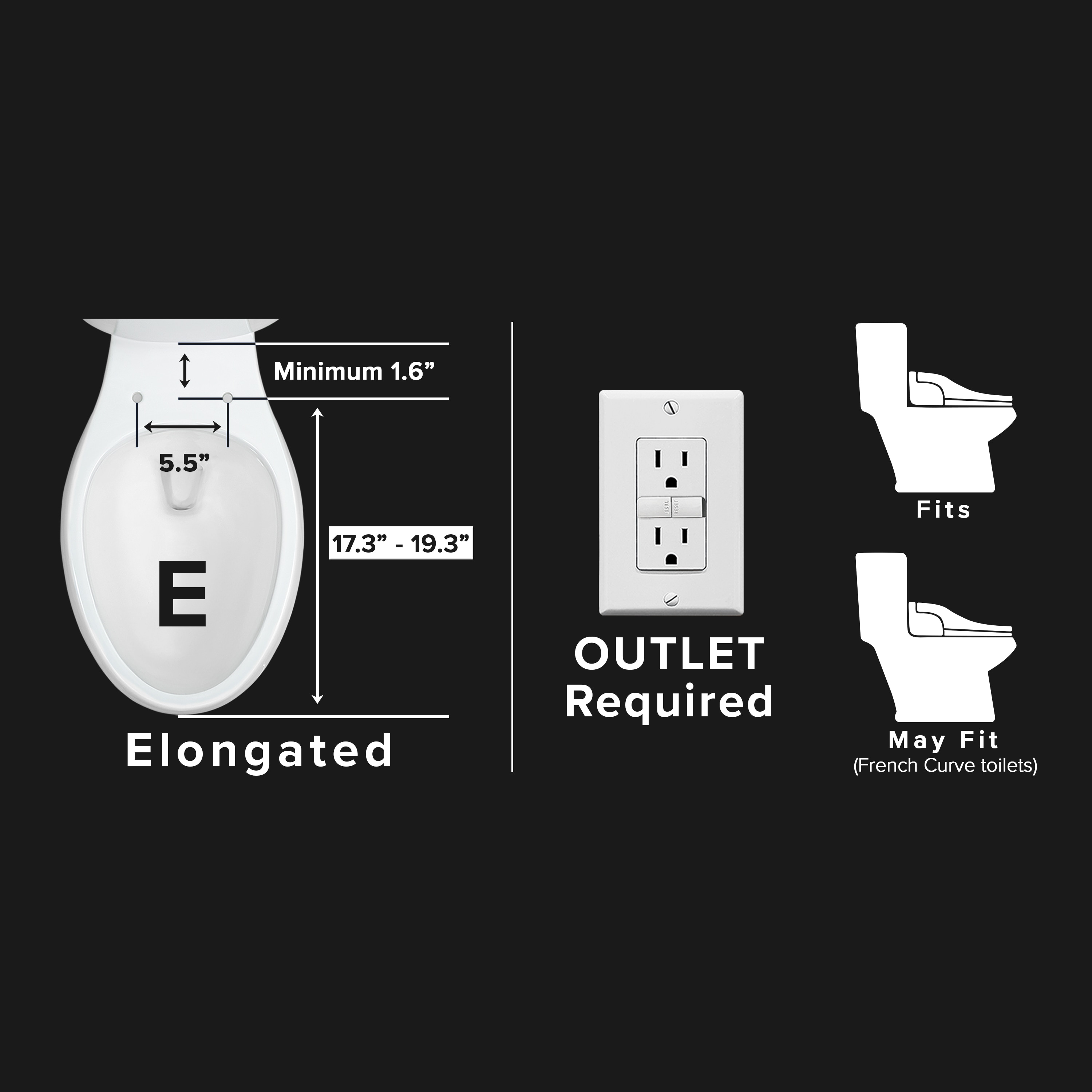 Asiento de Inodoro Bidet Eléctrico Calentado de Plástico Blanco alargado con cierre suave - SmartBidet SB-2400ER