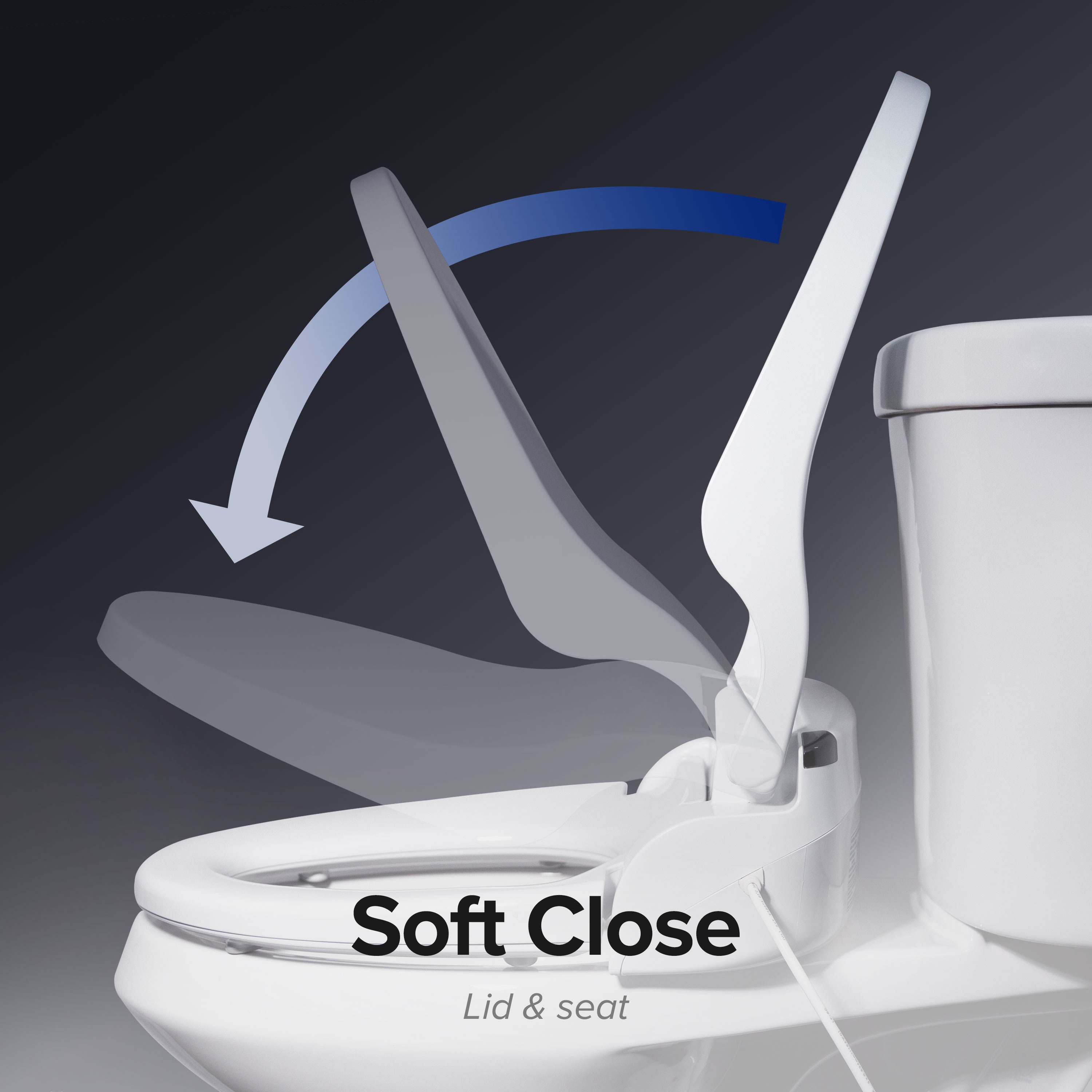 Asiento de Inodoro Bidet Eléctrico Calentado de Plástico Blanco alargado con cierre suave - SmartBidet SB-2400ER