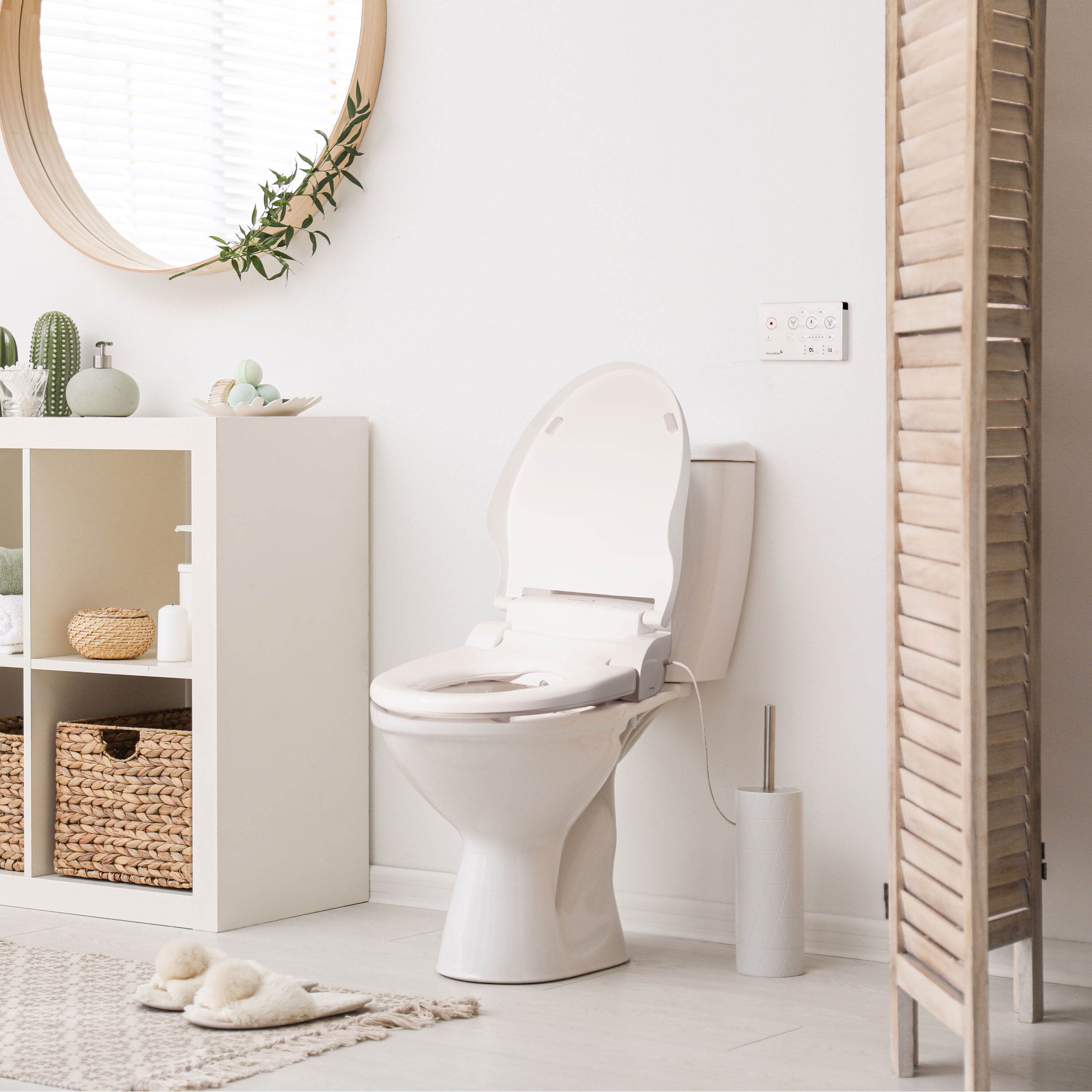 Asiento de Inodoro Bidet Eléctrico Calentado de Plástico Blanco alargado con cierre suave - SmartBidet SB-2400ER