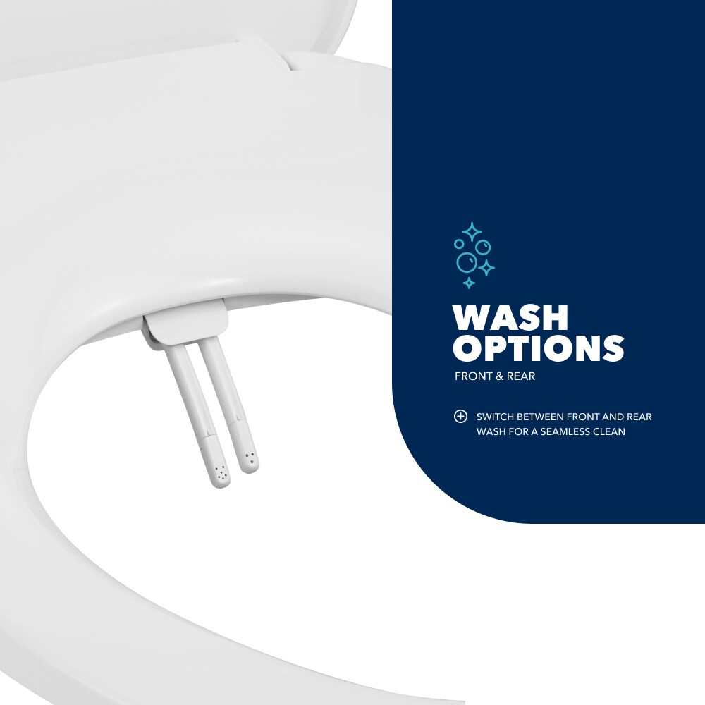 Asiento de Bidé alargado de Plástico Blanco con Cierre Suave Niagara Hydrotech(TM) WP-EL0621