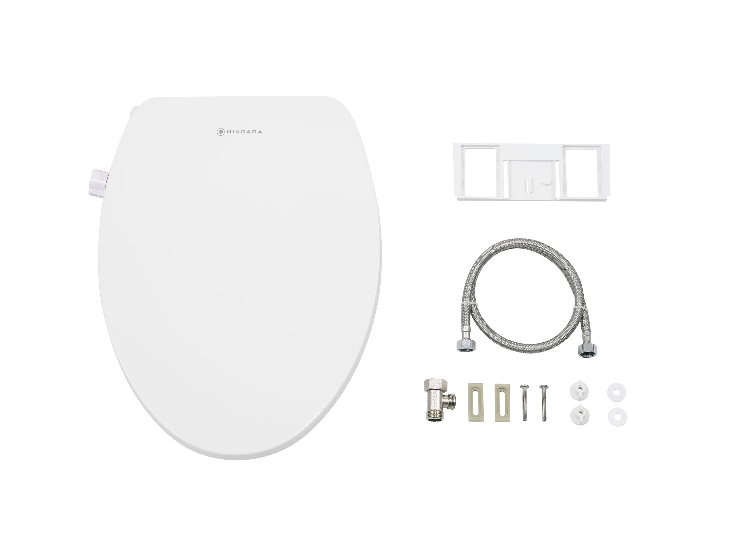 Asiento de Bidé alargado de Plástico Blanco con Cierre Suave Niagara Hydrotech(TM) WP-EL0621