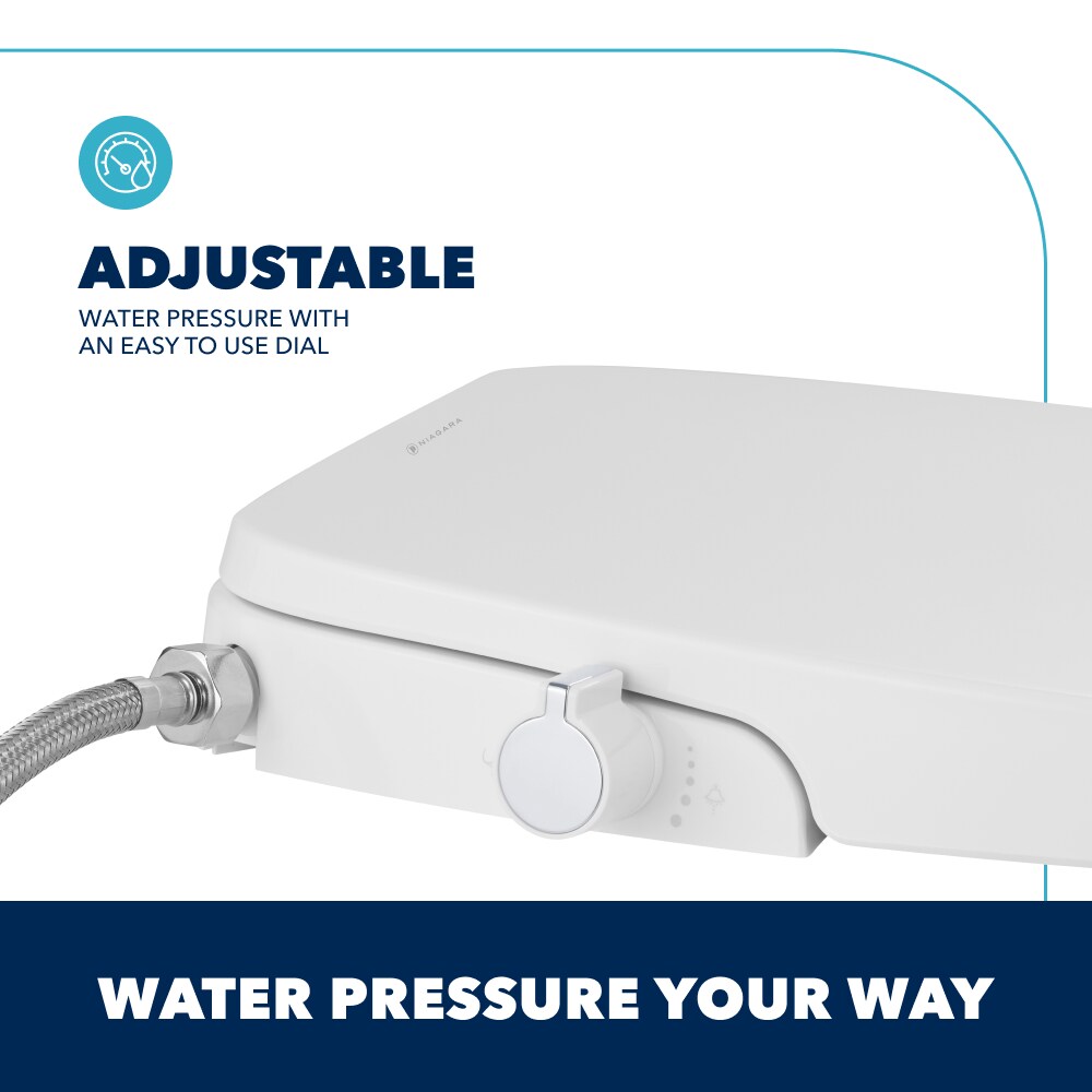 Asiento de Bidé alargado de Plástico Blanco con Cierre Suave Niagara Hydrotech(TM) WP-EL0621