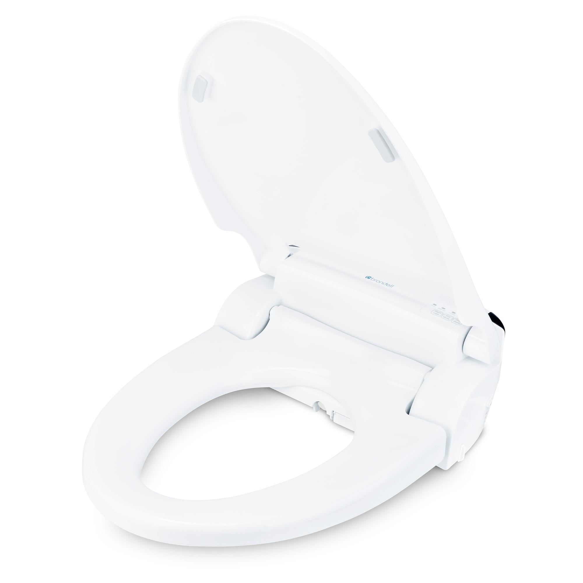 Asiento de bidé avanzado de plástico blanco redondo con cierre suave y asiento de baño con bidé calefactado DS725-RW de Brondell
