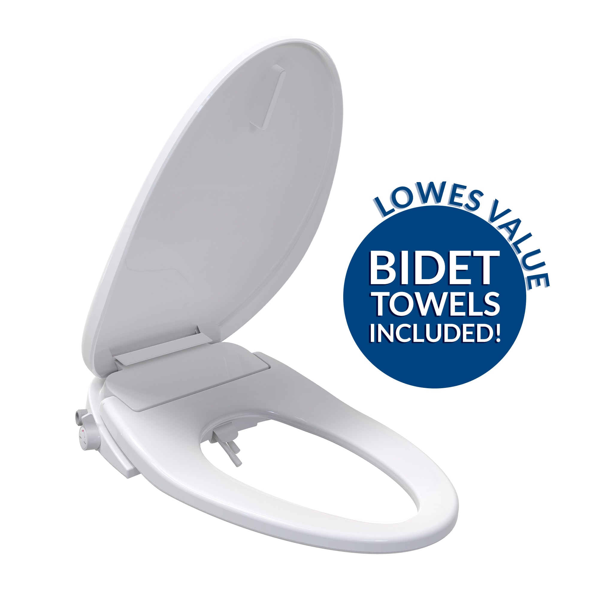 Asiento de inodoro con bidé calentado, suave y alargado en plástico blanco Bio Bidet BB-550 E Seco