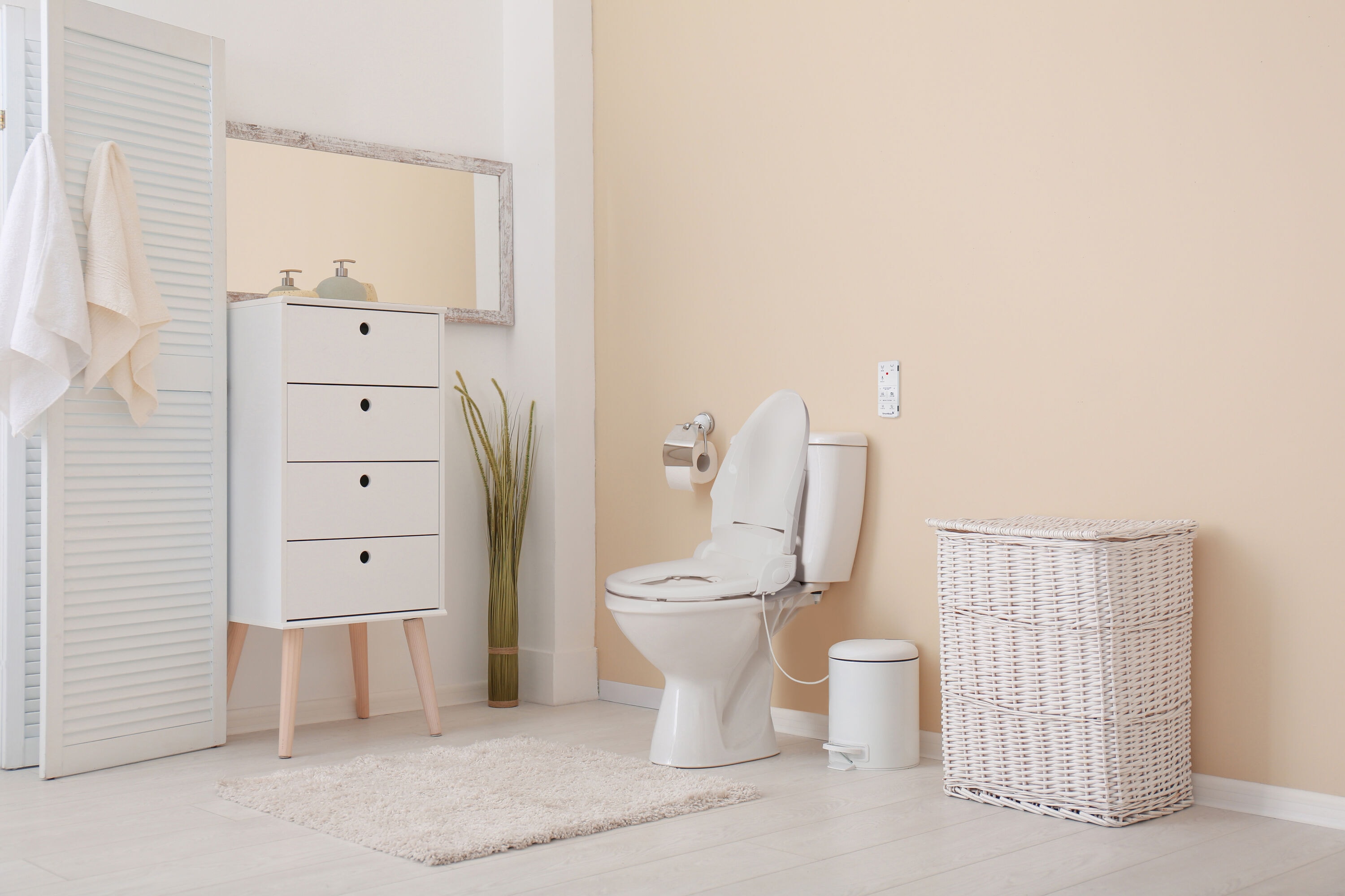 Asiento de Bidet Caliente de Plástico Blanco alargado con Cierre Suave SB-100R