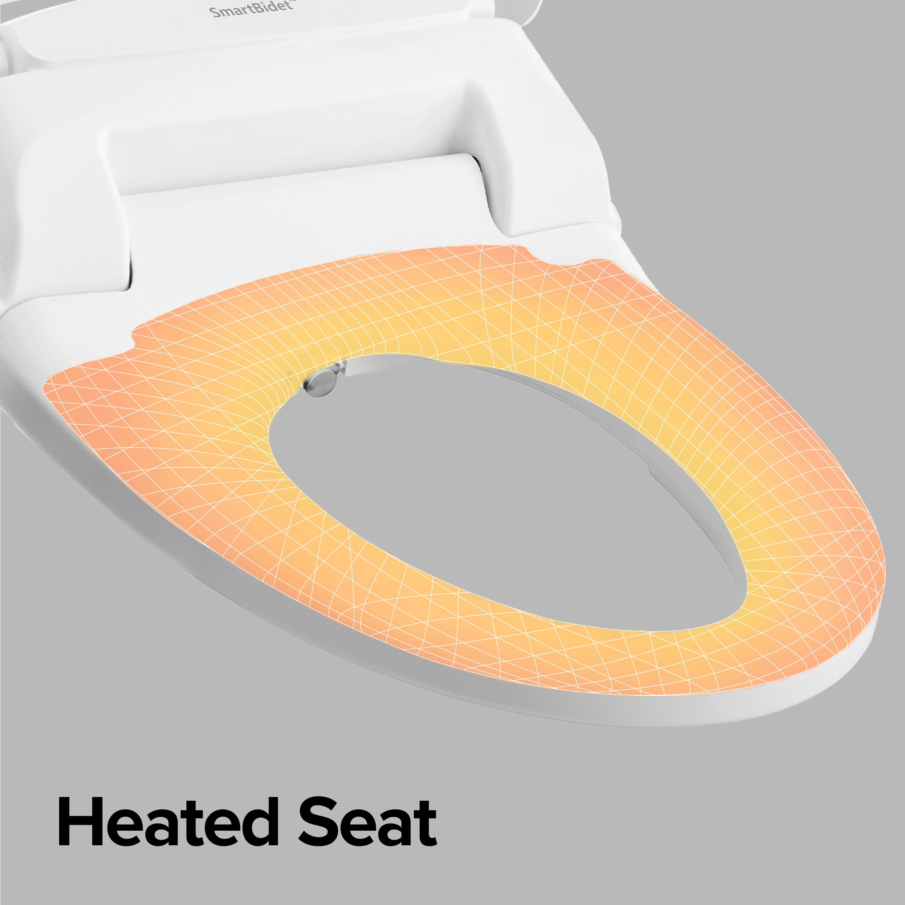 Asiento de Bidet Caliente de Plástico Blanco alargado con Cierre Suave SB-100R