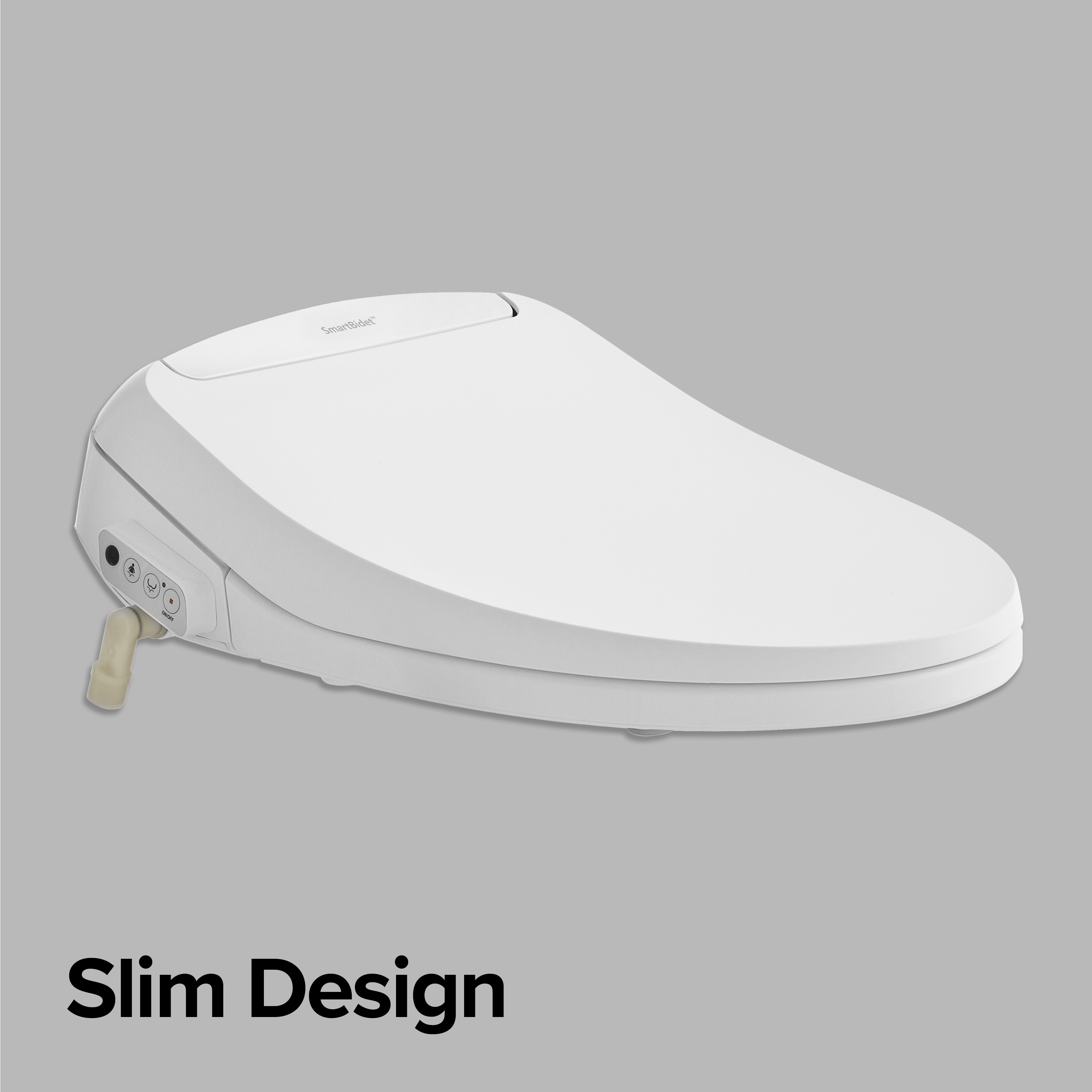 Asiento de Bidet Caliente de Plástico Blanco alargado con Cierre Suave SB-100R