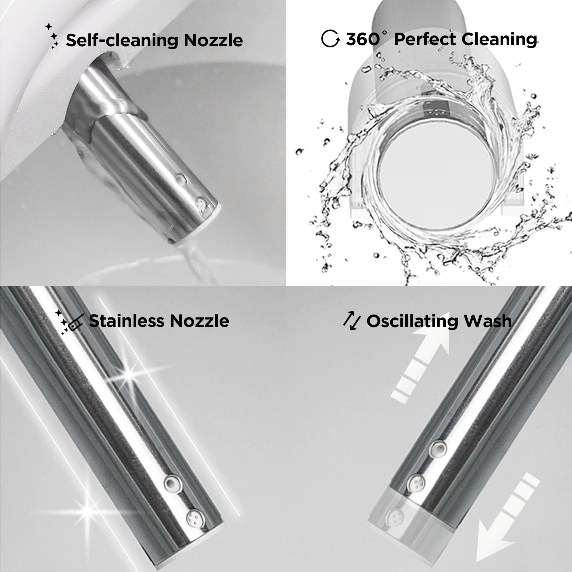 Asiento de Inodoro Bidet Elongado de Plástico Blanco con Cierre Suave y Asiento Térmico HLB-4000ER