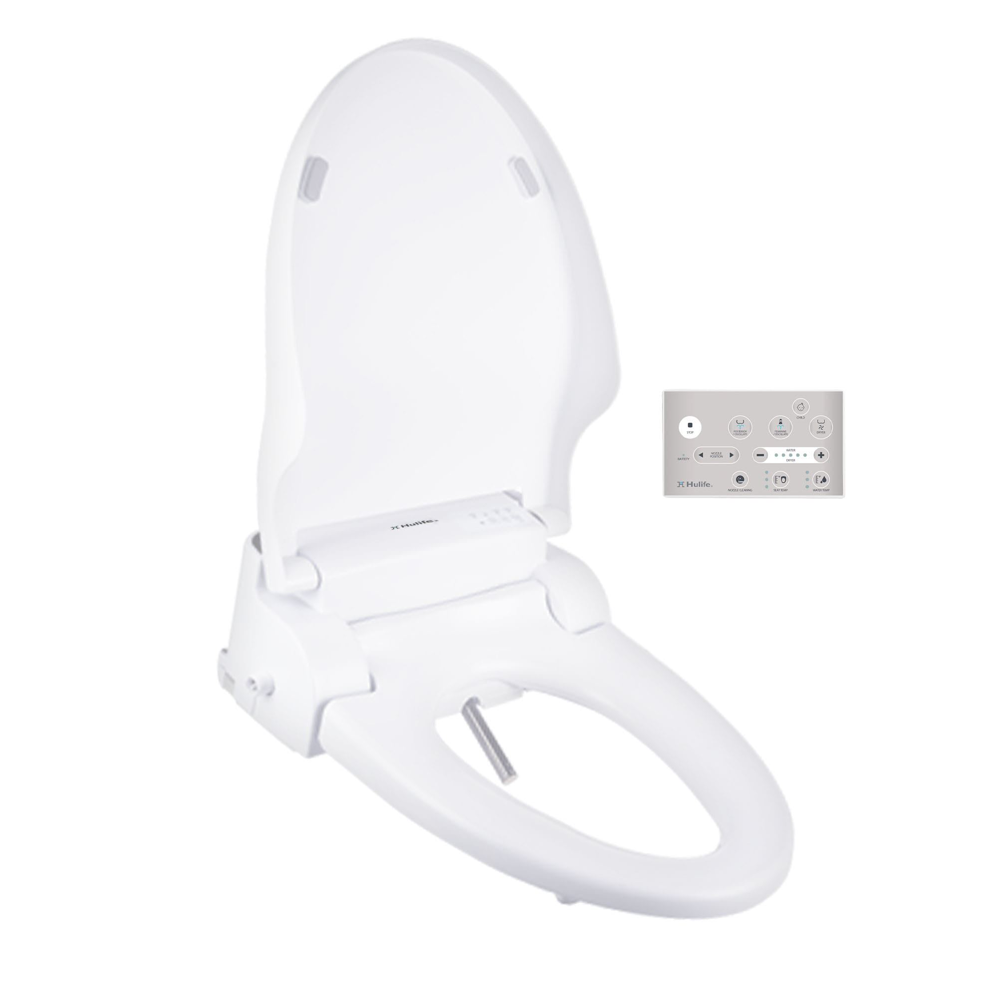 Asiento de Inodoro Bidet Elongado de Plástico Blanco con Cierre Suave y Asiento Térmico HLB-4000ER