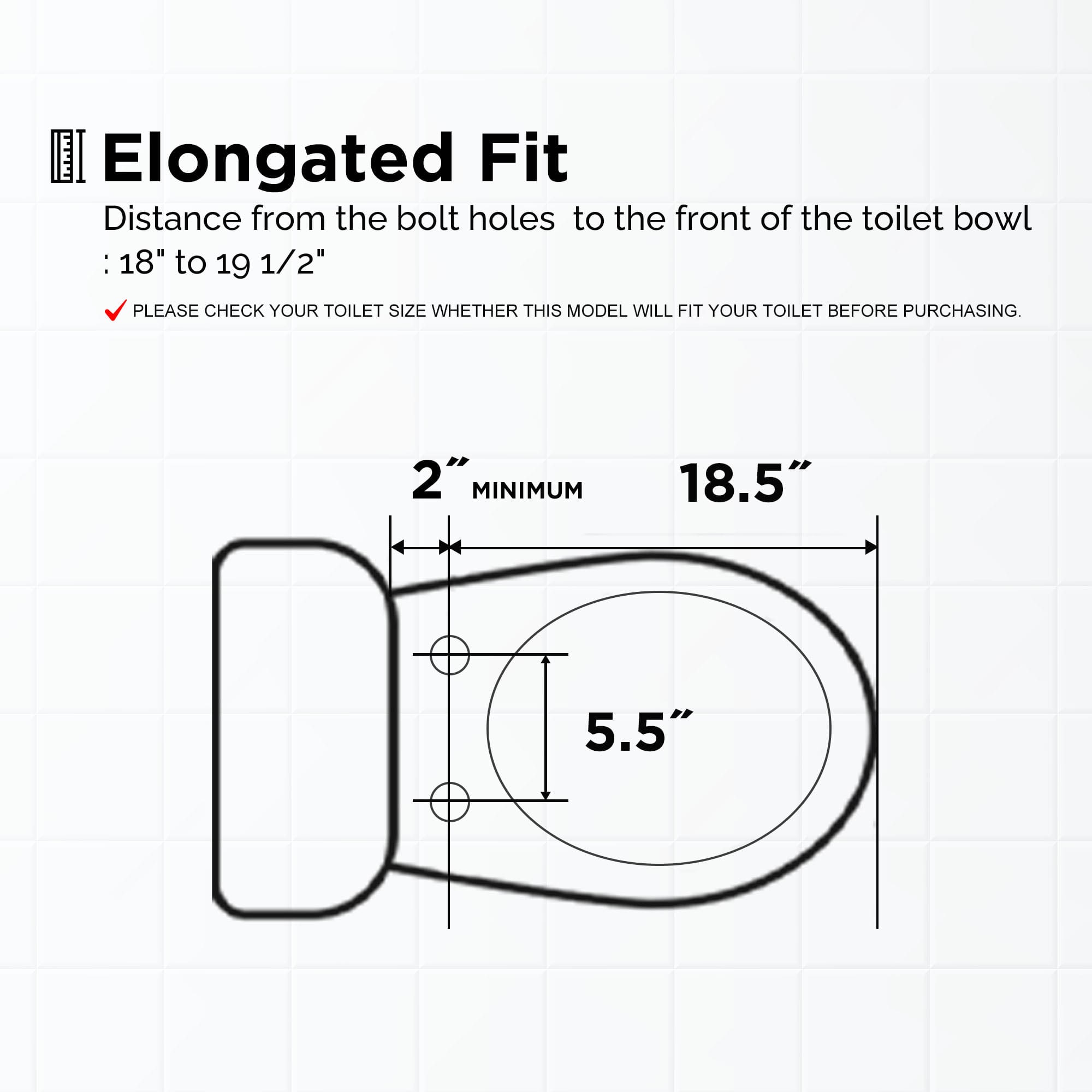 Asiento de Inodoro Bidet Elongado de Plástico Blanco con Cierre Suave y Asiento Térmico HLB-4000ER