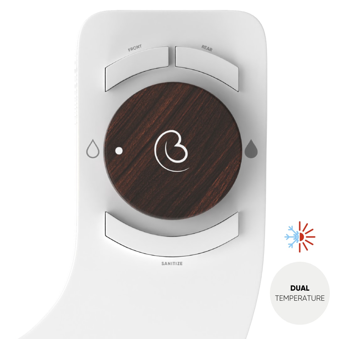 Revolution de Bidet Boss: Anexo de Bidet de Doble Boquilla sin Electricidad, Doble Temperatura, Autolimpieza (Roble Italiano)