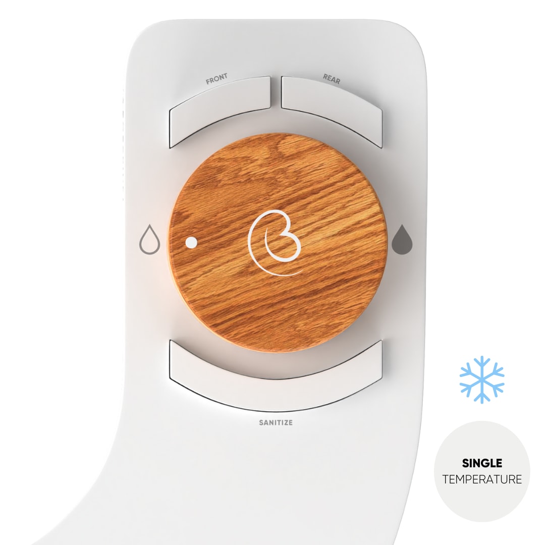 Revolution Bidet Boss de Doble Boquilla sin Electricidad, de Temperatura Única, Autolimpieza (Bambú de Bali)