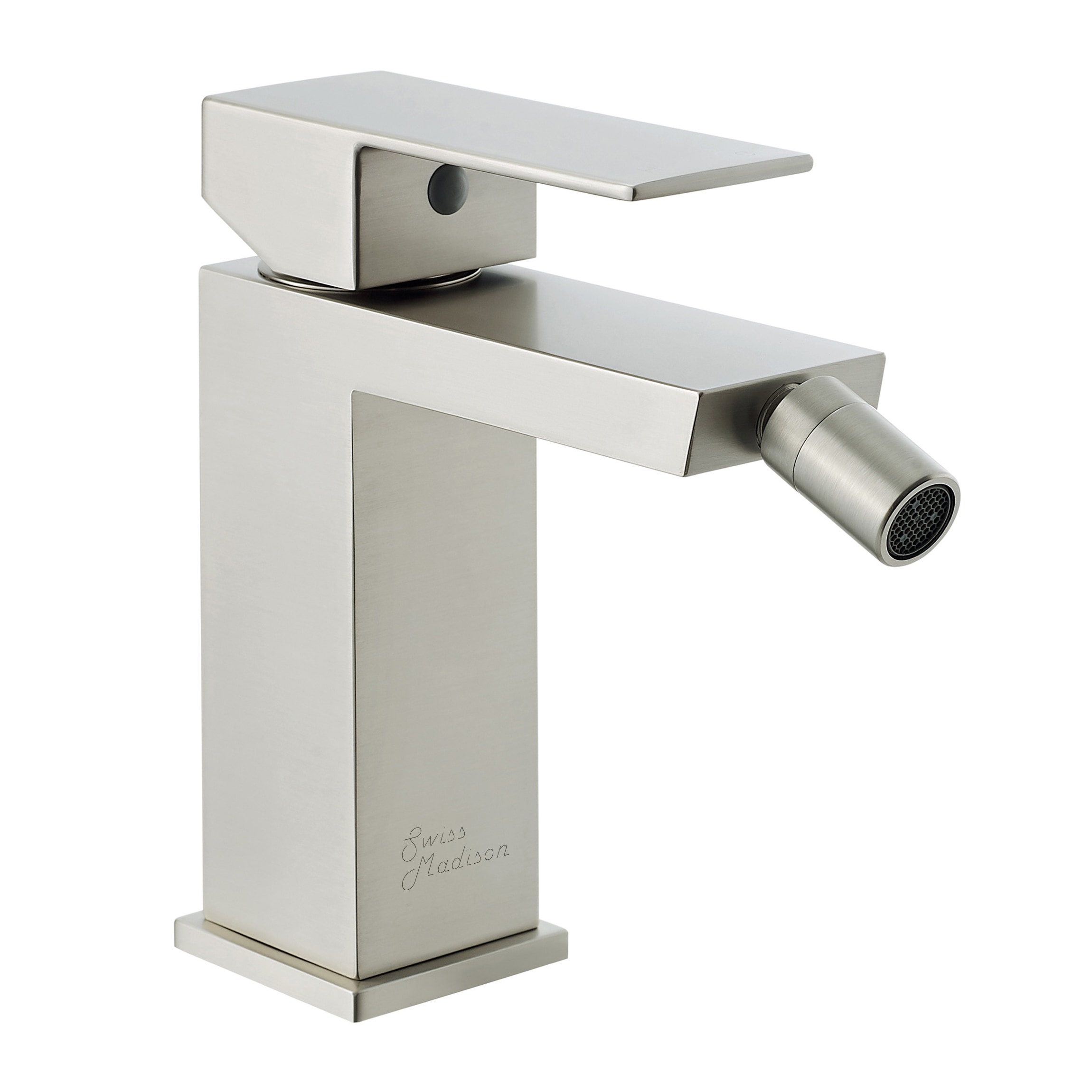Grifo bidet de un solo agujero con rociador horizontal de níquel Swiss Madison SM-25-DFBAS04BN