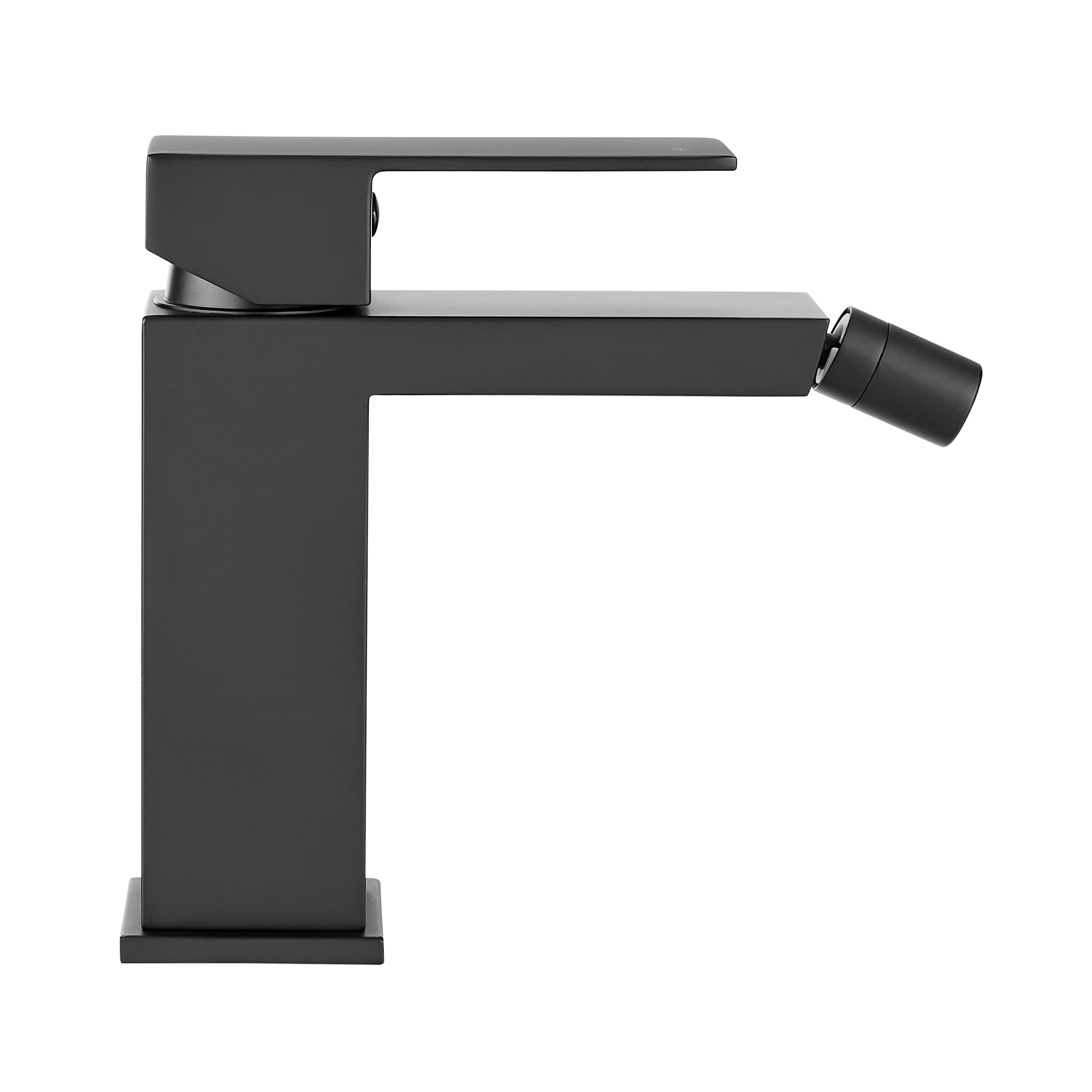 Llave de bidé con rociador horizontal negra mate de Swiss Madison de un solo agujero y un mango SM-25-DFBAS05BK.