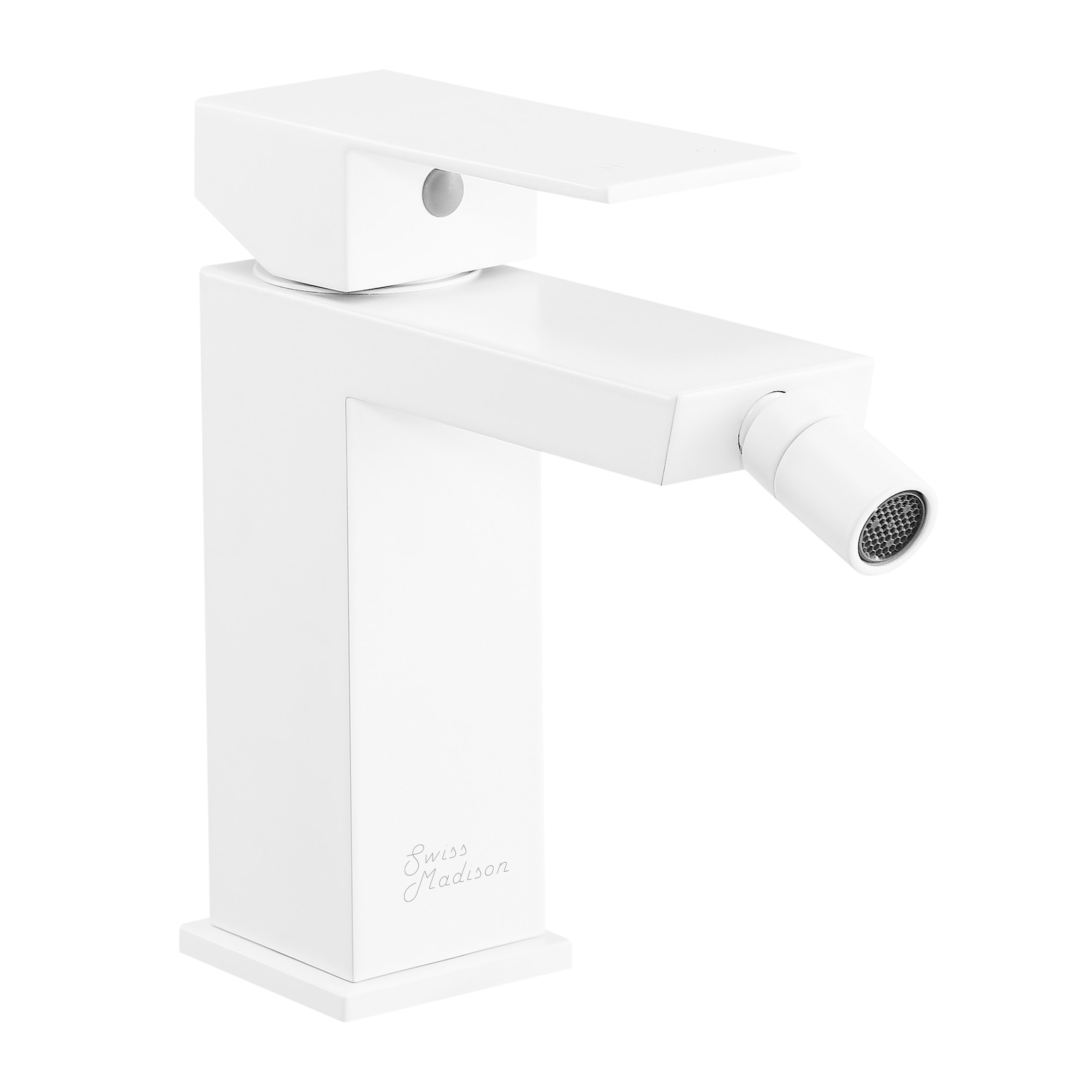 Mezcladora para bidé de un solo orificio con rociador horizontal en color dorado cepillado de Swiss Madison SM-25-DFBAS07WH