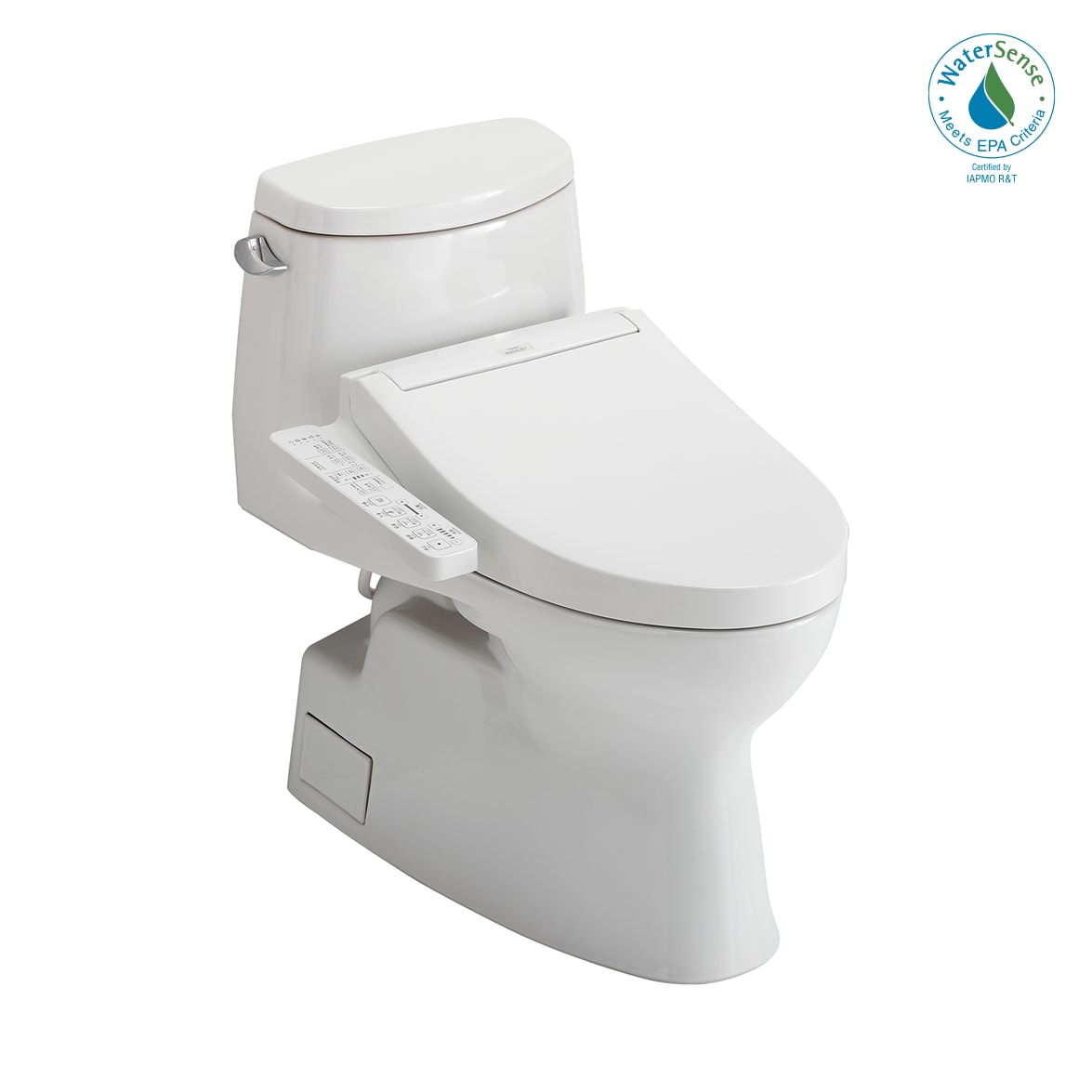 Washlet+ Blanco de Algodón Individual alargado Altura estándar Cierre suave de una pieza Bidet de 12 pulgadas de Rough-In Etiquetado WaterSense 1.28 GPF MW6143074CEFG-01