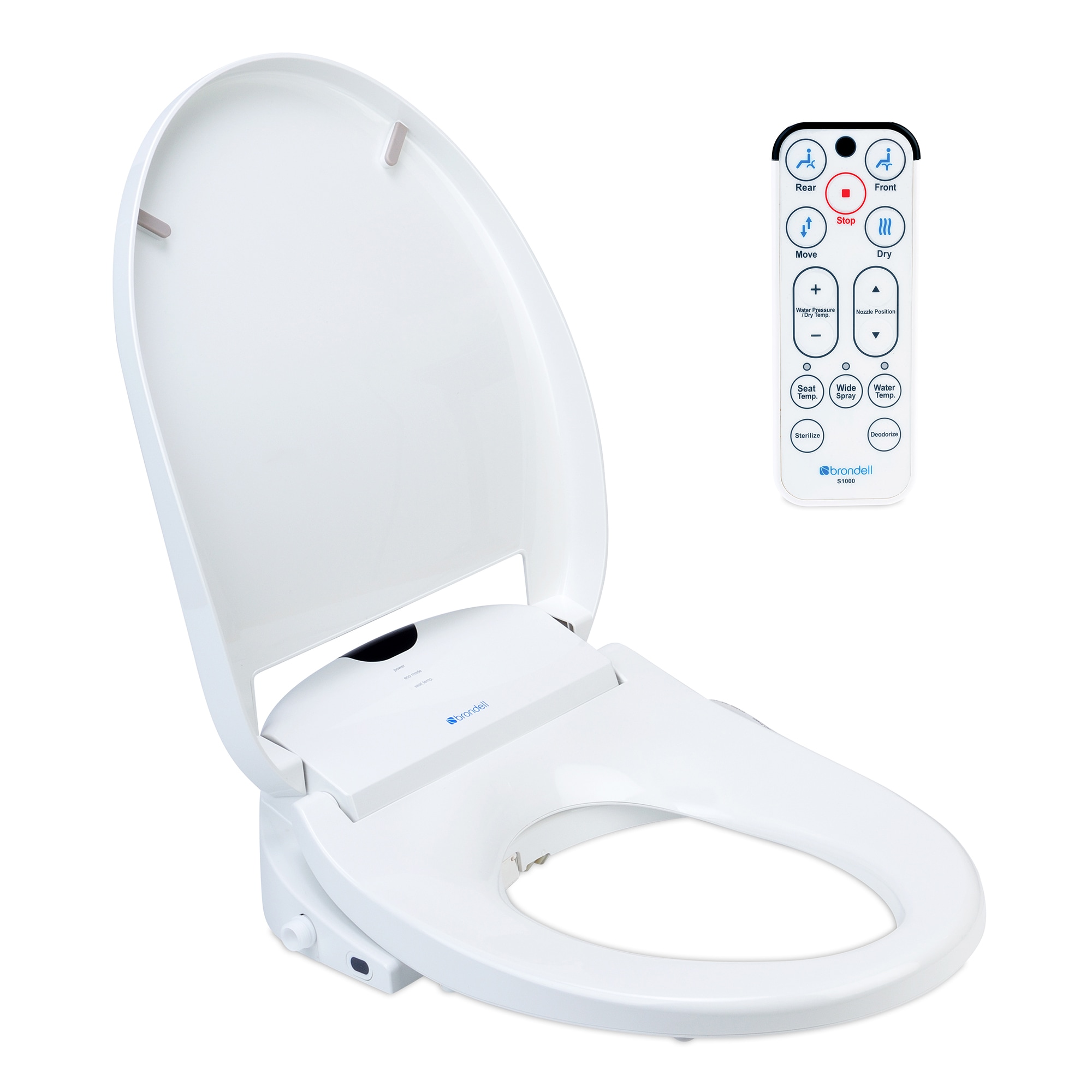 Asiento de Bidé con Calentador y Cierre Suave Redondo de Plástico Blanco Brondell Swash 1000