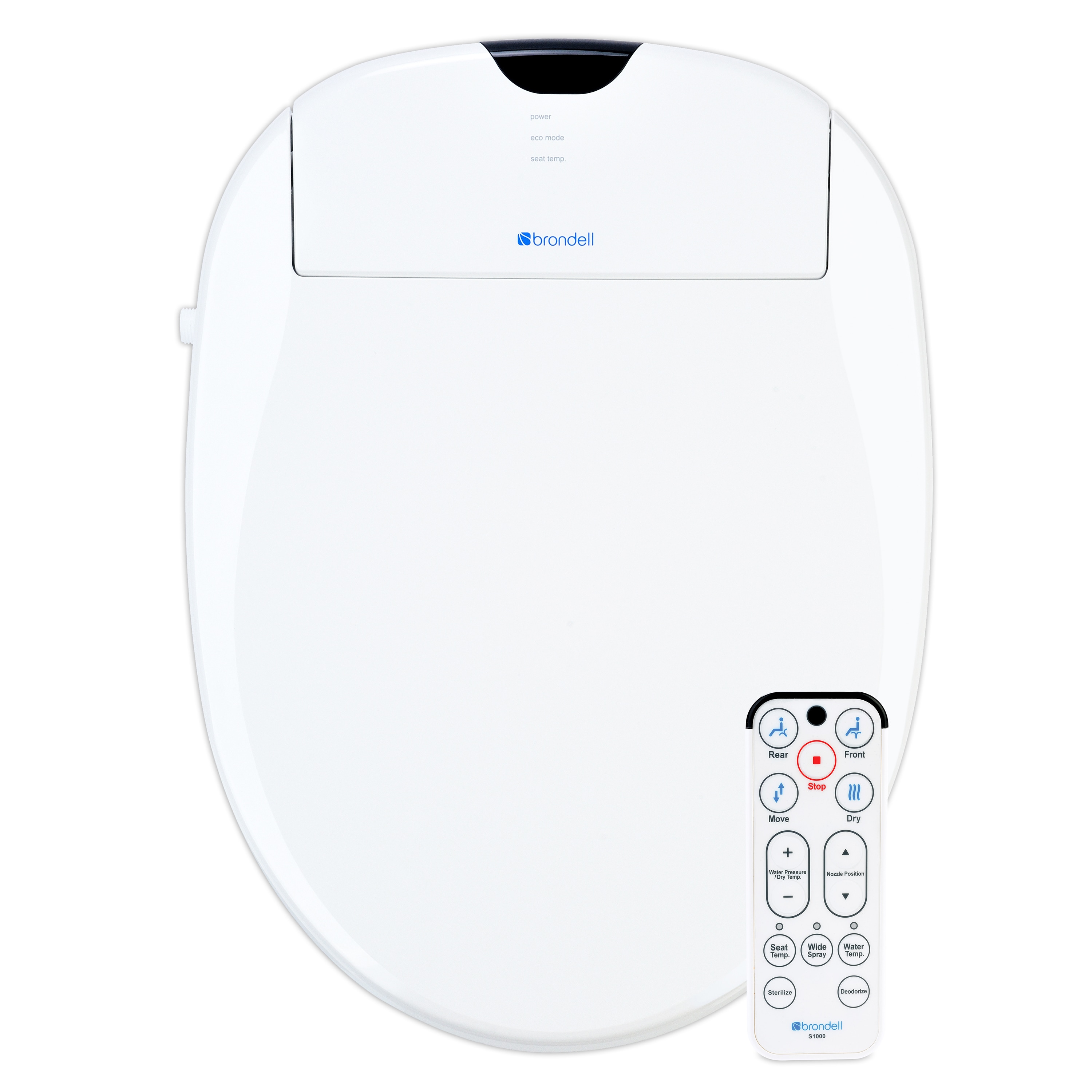 Asiento de Bidé con Calentador y Cierre Suave Redondo de Plástico Blanco Brondell Swash 1000