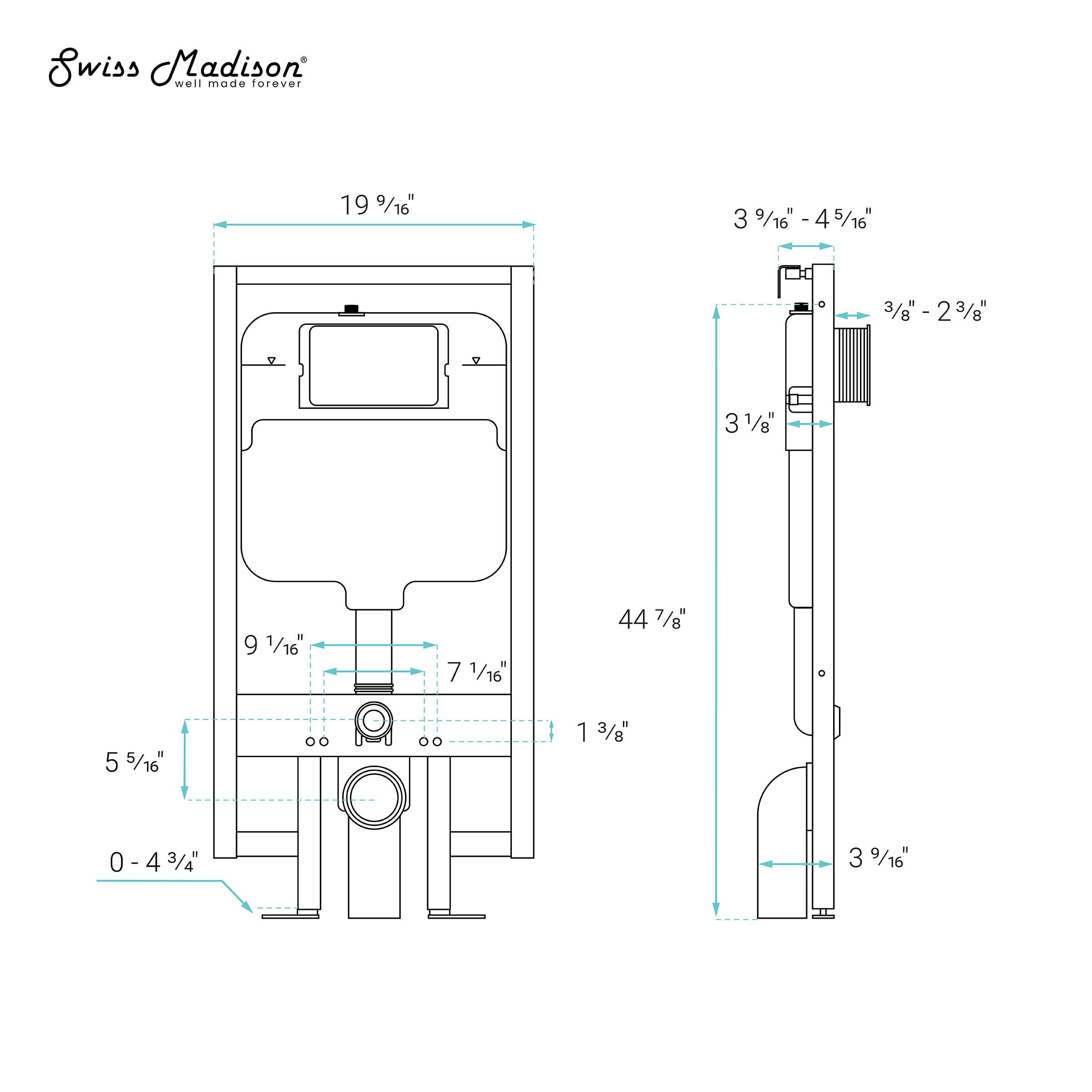 Inodoro Bidet de una Pieza Blanco Brillante con Descarga Dual y Cierre Suave Inteligente Swiss Madison Poitiers Ajuste Estándar Colgado en la Pared - 1.6 GPF