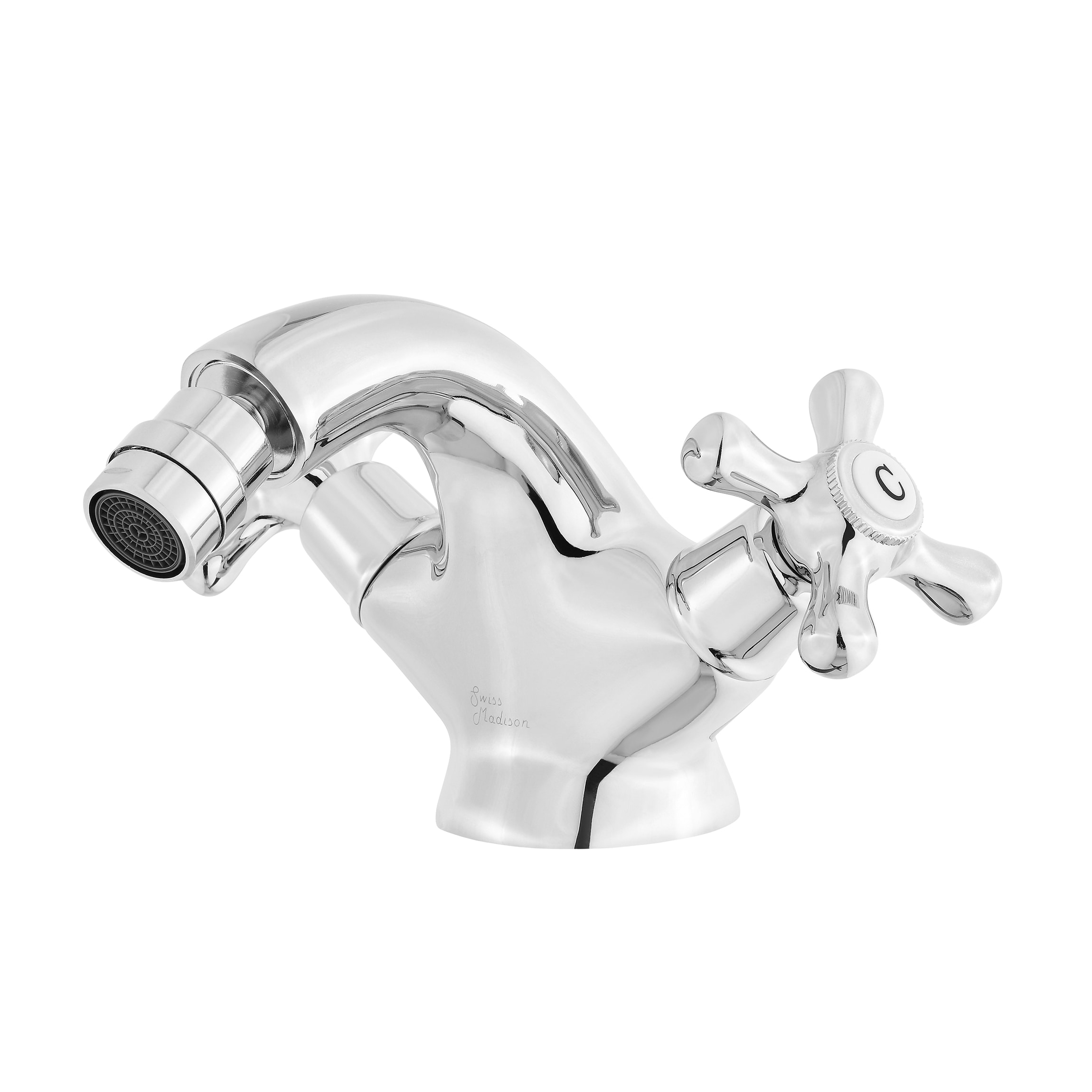 Grifo para bidé de dos manijas con rociador horizontal cromado Swiss Madison SM-25-DFLAU03CH