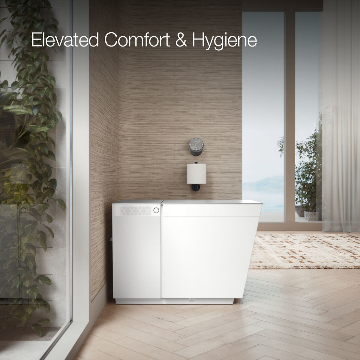 KOHLER Numi 2.0 Blanca Altura de silla alargada de doble descarga inteligente con cierre suave de 1 pieza Bidé 12 pulgadas Rough-In con certificación WaterSense de 1.0 GPF 30754-PA-0
