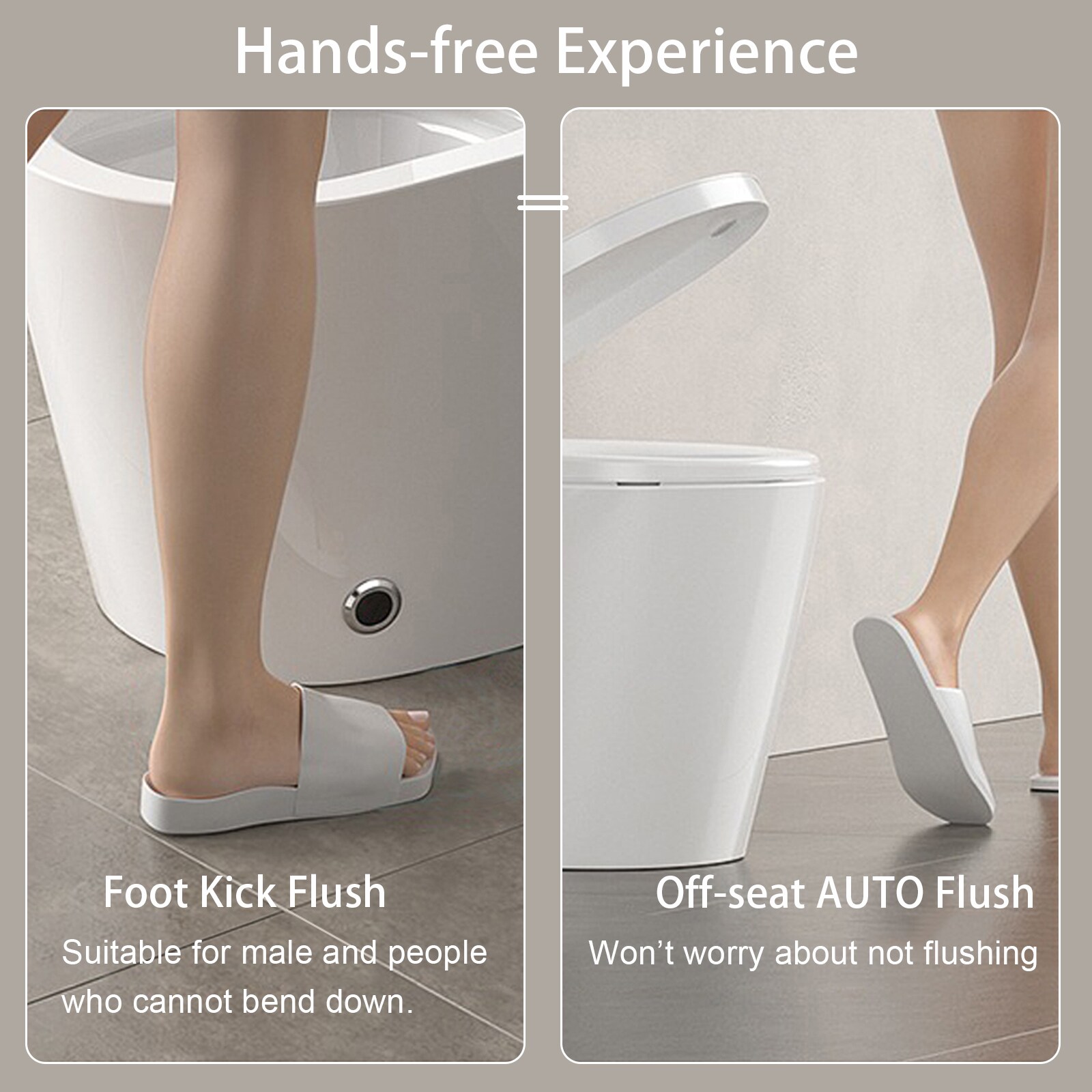 Mondawe Blanco con Descarga Dual Elongado Altura Estándar Bidet Inteligente de 1 Pieza con Descarga de 12 pulgadas y 1.28 GPF MD-JP-09921
