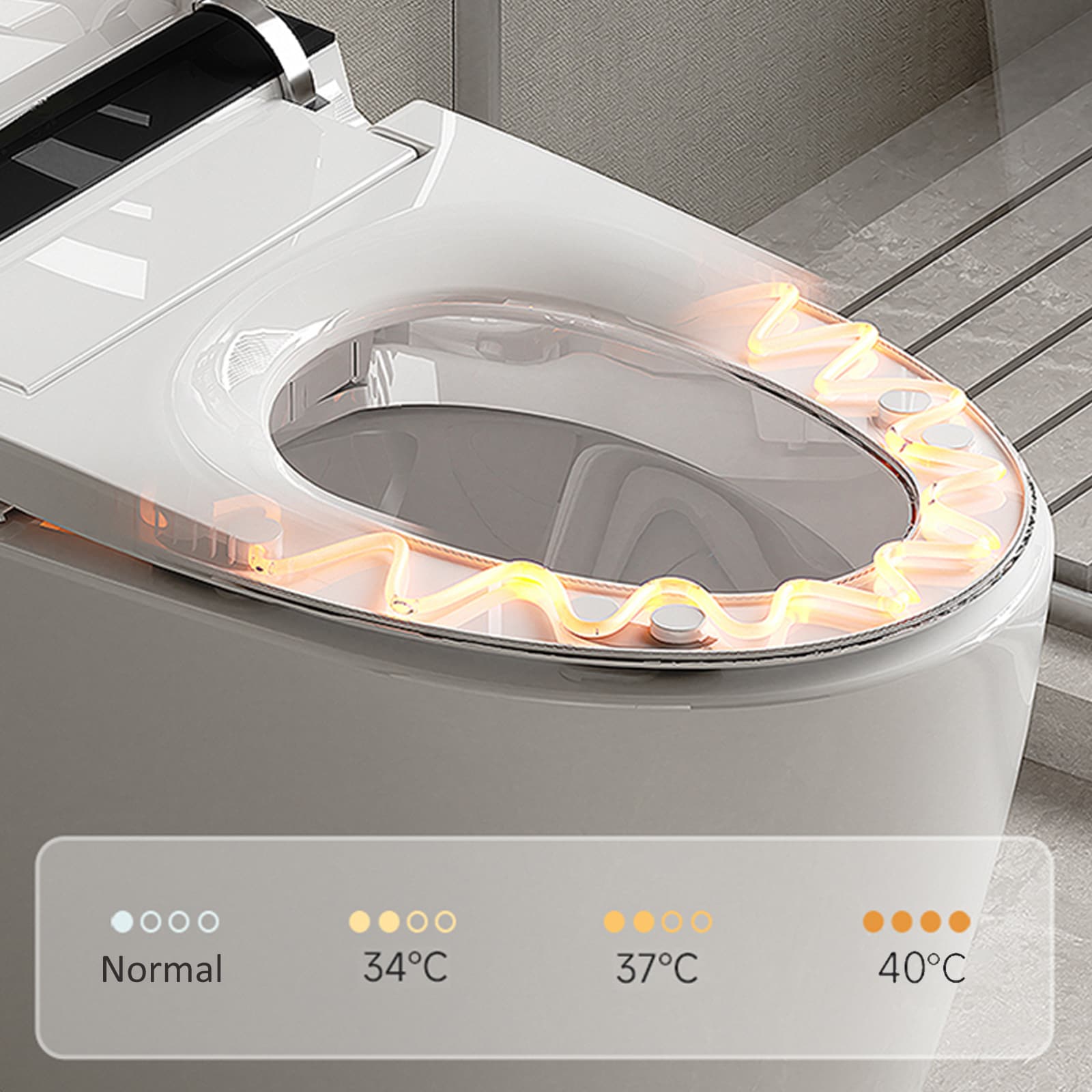Mondawe Blanco con Descarga Dual Elongado Altura Estándar Bidet Inteligente de 1 Pieza con Descarga de 12 pulgadas y 1.28 GPF MD-JP-09921