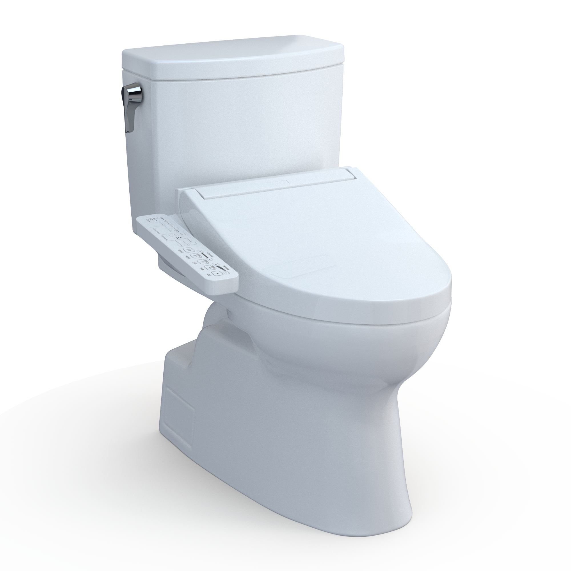 Bidet TOTO Washlet+ Blanco de Algodón para una Sola Persona con Altura Estándar Alargada y Cierre Suave de 2 Piezas, Descarga de 12 Pulgadas, Etiqueta WaterSense de 1.0 GPF MW4743074CUFG-01
