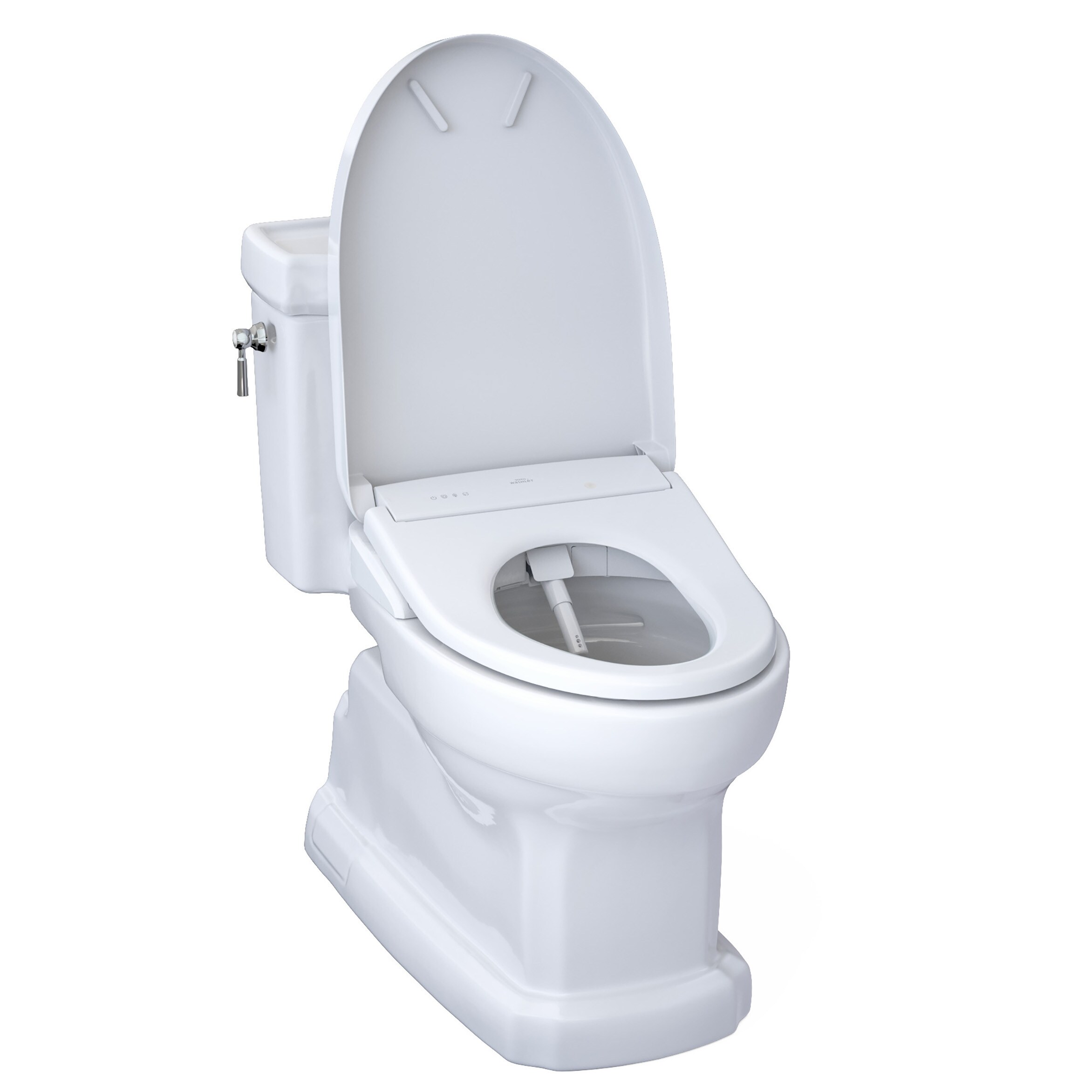Bidet de una sola pieza con altura de silla alargada en blanco de algodón TOTO Guinevere con descarga de 1.28 GPF y aproximación de 12 pulgadas MW9744724CEFGA-01