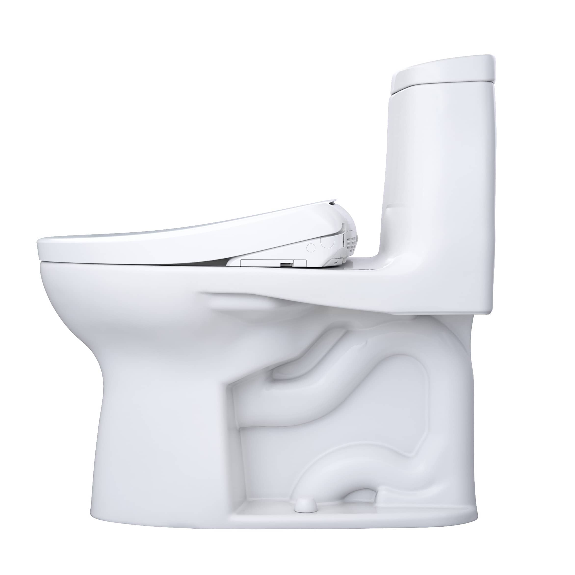 WASHLET+ Blanco Algodón Individual Alargado Altura de Silla Suave Cierre suave 1 pieza Bidé 12 pulgadas de desfogue 1.28 GPF MW6044726CEFGA-01