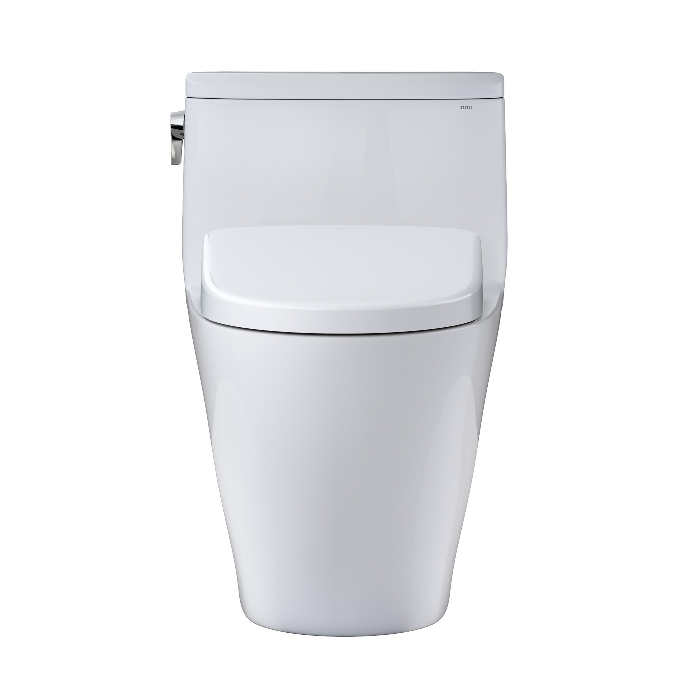 Bide alargado de altura de silla sencilla en color blanco de algodón TOTO Nexus con una sola pieza y descarga de 1.28 GPF, de 12 pulgadas de desplazamiento - MW6424726CEFGA-01