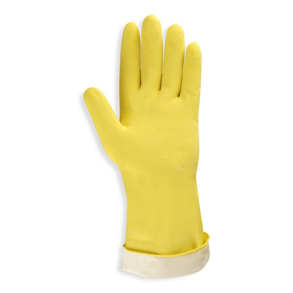 Guantes de látex amarillos Cordova Standard no compatibles - Talla 7, paquete con 12 pares - 4257R
