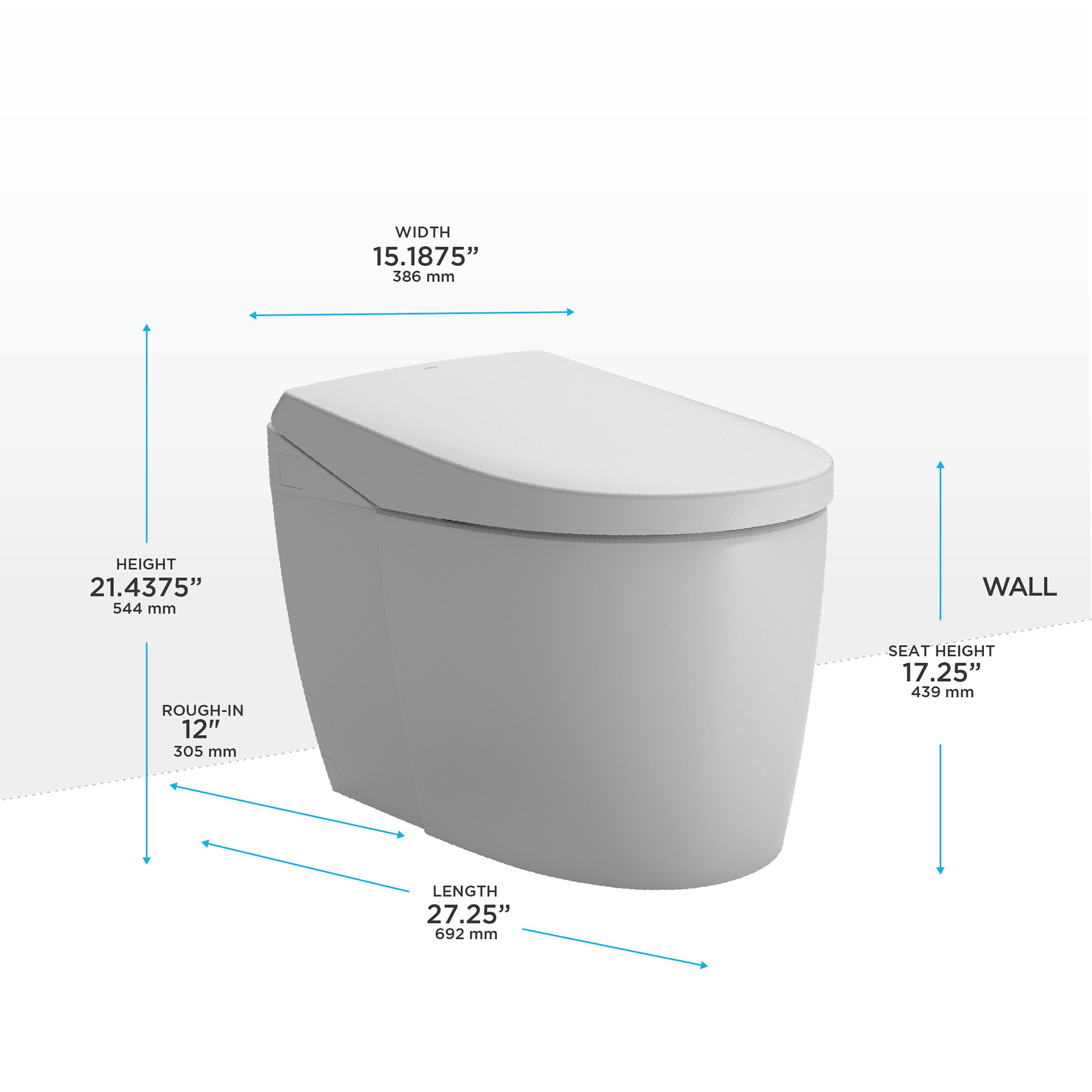 Trono de bidé Neorest en color blanco algodón con descarga sin contacto, altura de silla alargada, cierre suave, 1 pieza y 12 pulgadas de áspero en WaterSense etiquetado de 1.6 GPF (por sus siglas en inglés). MS8551CUMFG-01
