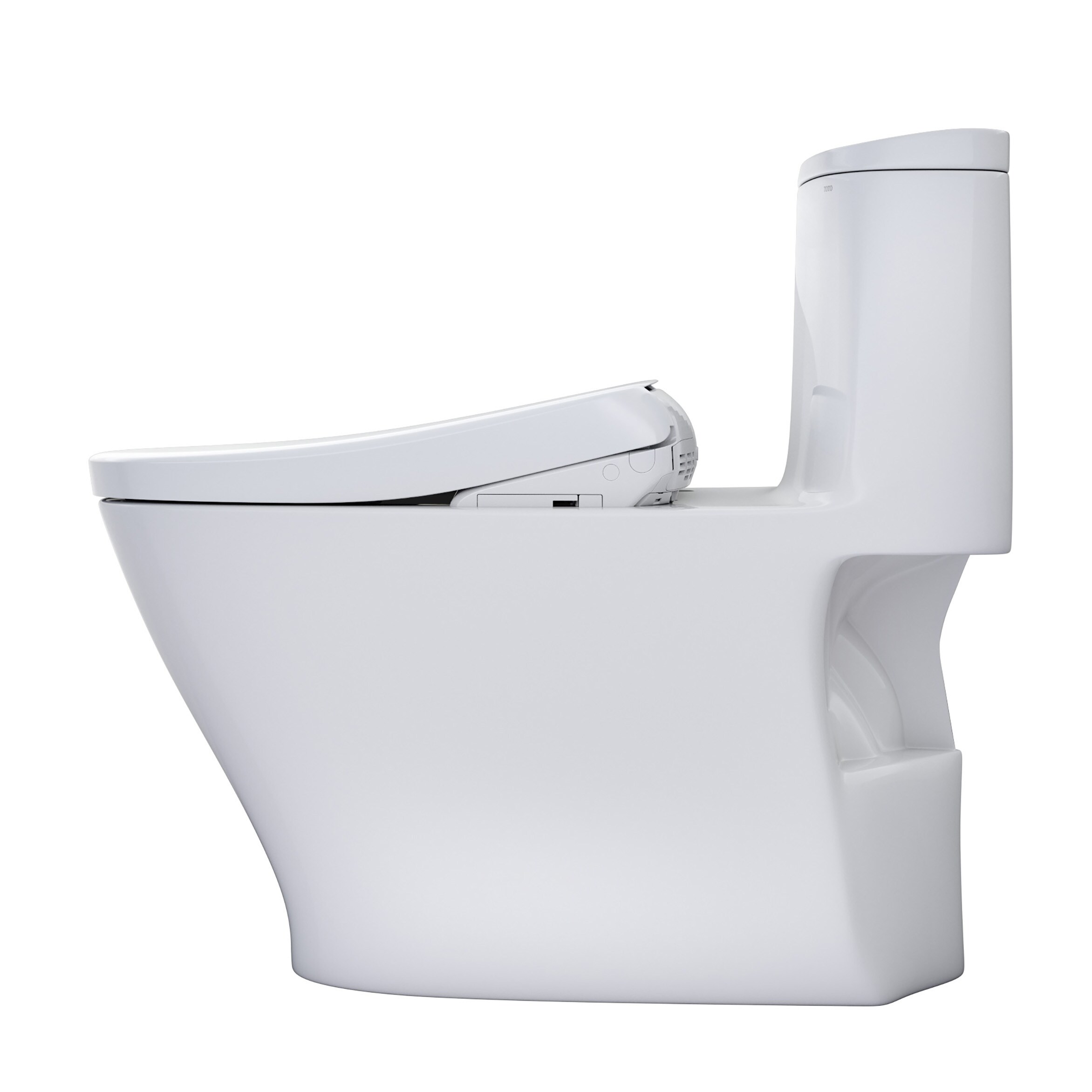 TOTO Nexus Blanco de Algodón de Altura de Silla Alargada Individual con Cierre Suave de una Pieza para Bidet de 12 pulgadas Rough-In 1.6 GPF MW6424736CUFGA-01
