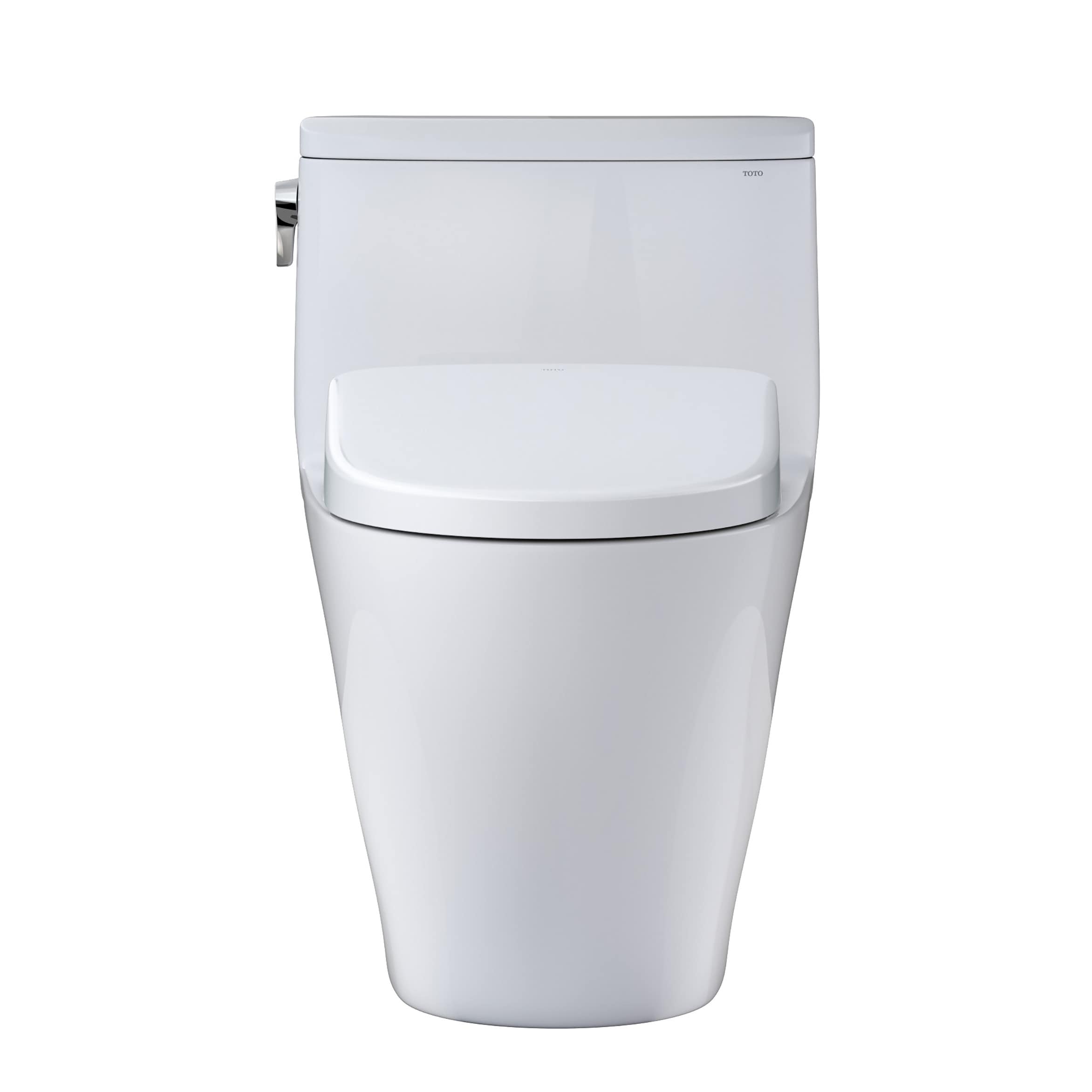 TOTO Nexus Blanco de Algodón de Altura de Silla Alargada Individual con Cierre Suave de una Pieza para Bidet de 12 pulgadas Rough-In 1.6 GPF MW6424736CUFGA-01