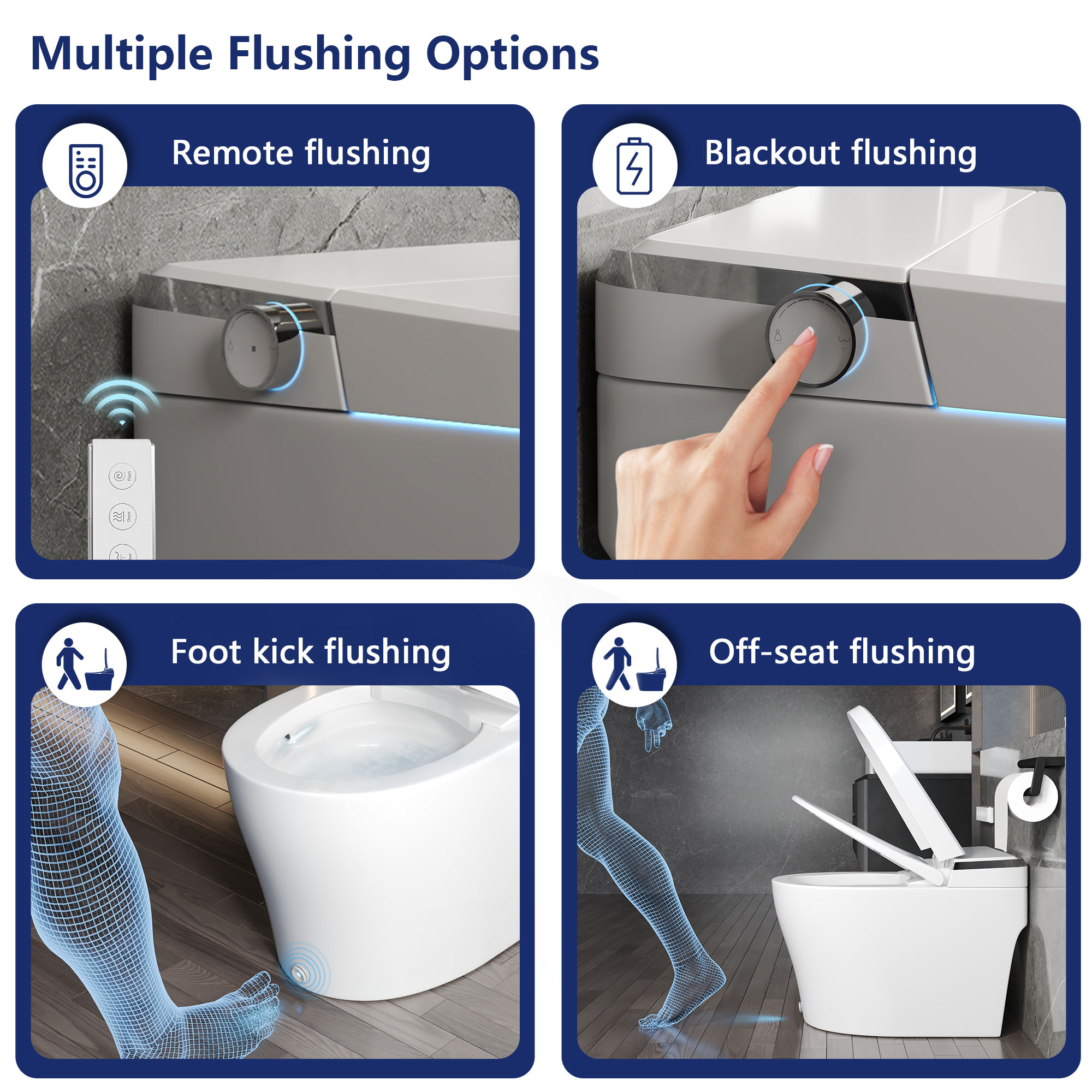 DeerValley Vertex Blanco Descarga sin Contacto Alargado Altura Estándar Inteligente Cierre Suave 1 Pieza Bidet 12 Pulgadas de Entramado Rudo 1.28 GPF DV-1S0029-V3