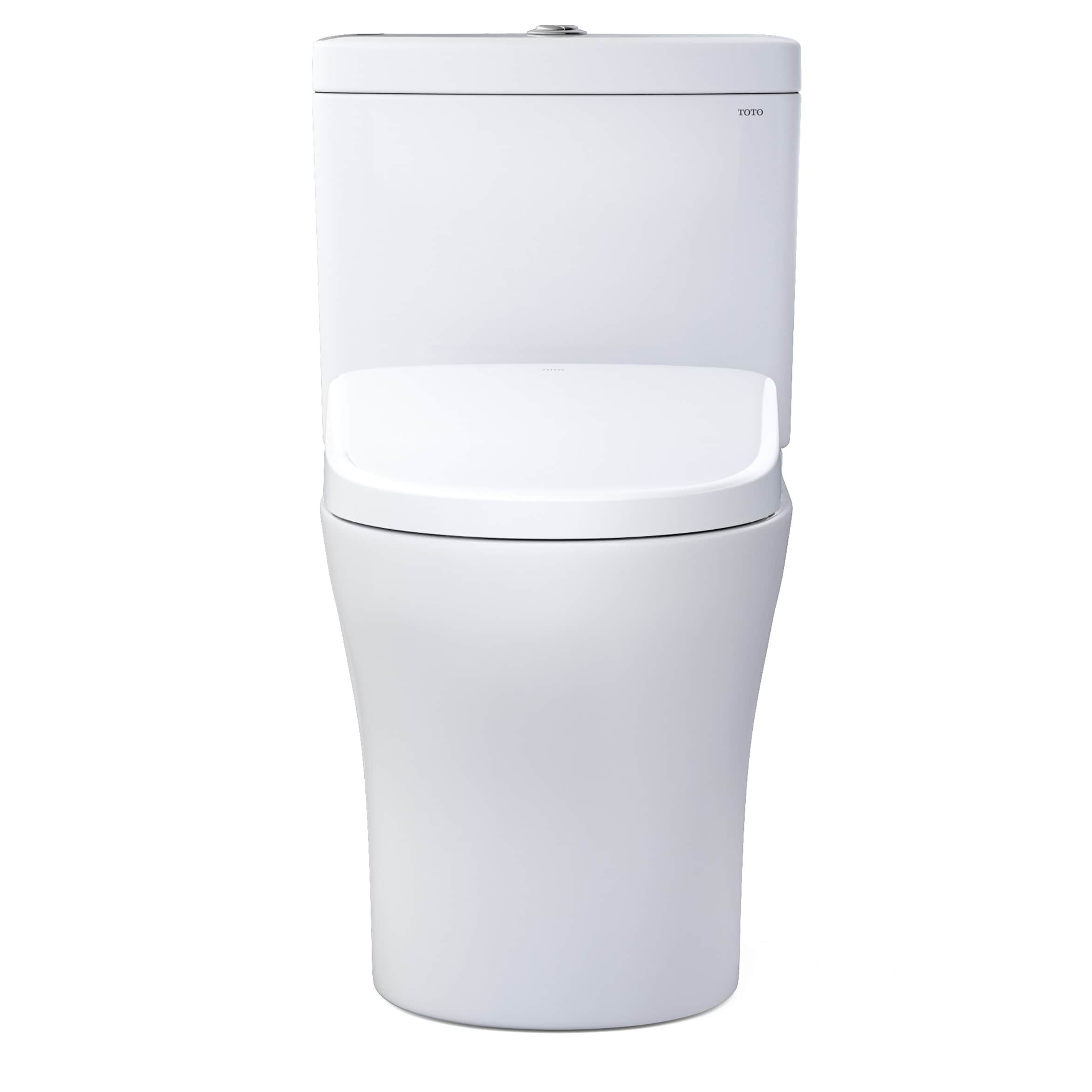 TOTO Aquia Blanco Algodón con Bidet de Altura de Silla, de Descarga Dual, Alargado, de 2 Piezas, de 12 pulgadas y 1.28 GPF MW4464726CEMFGN-01