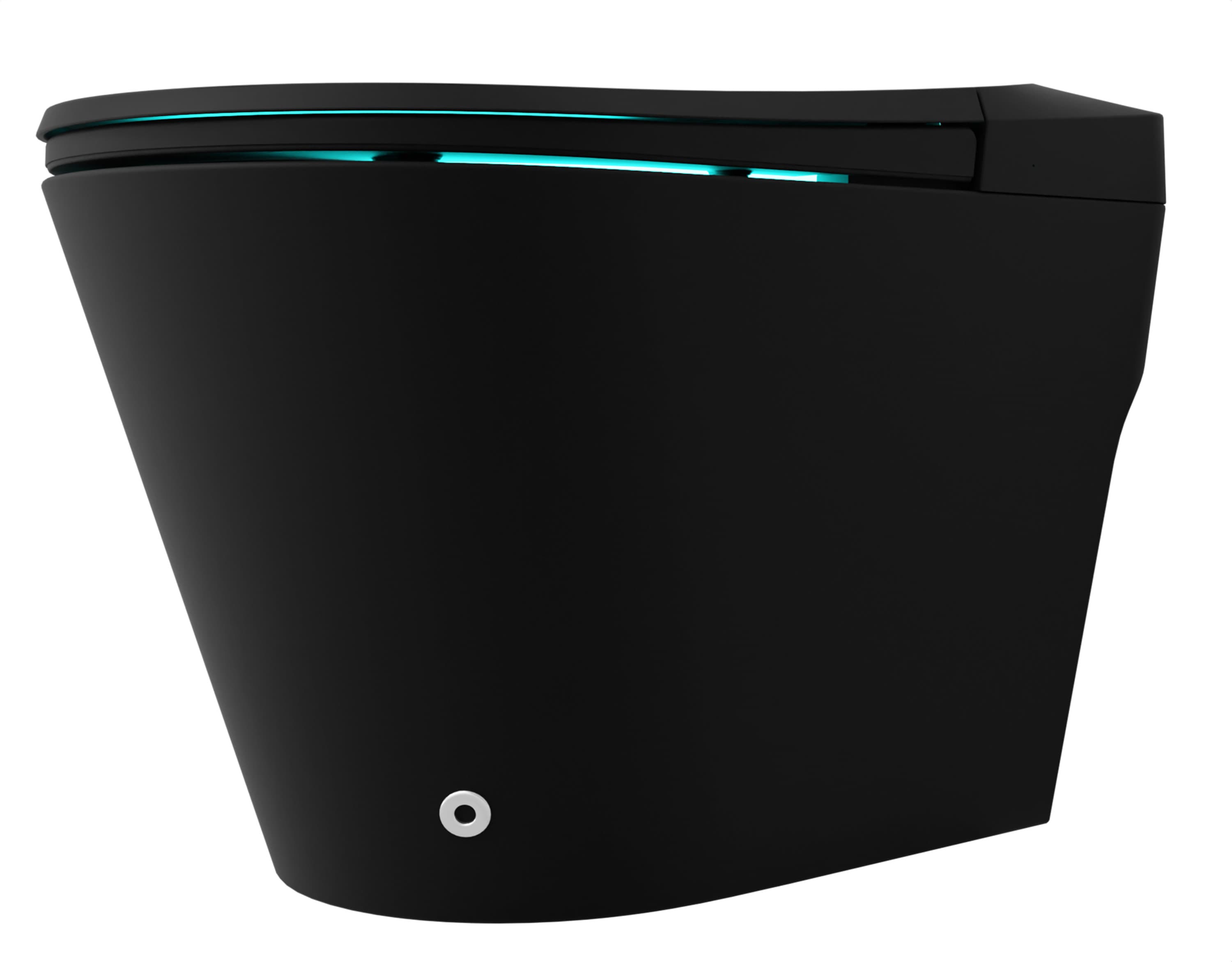 ANZZI Negro Inodoro Inteligente sin Contacto para Descarga con Asiento Suave Cierre Lento y Bidé de Altura Estándar alargado con Sistema de Descarga de 12 pulgadas y 1.28 GPF TL-ST950WIFI-MB