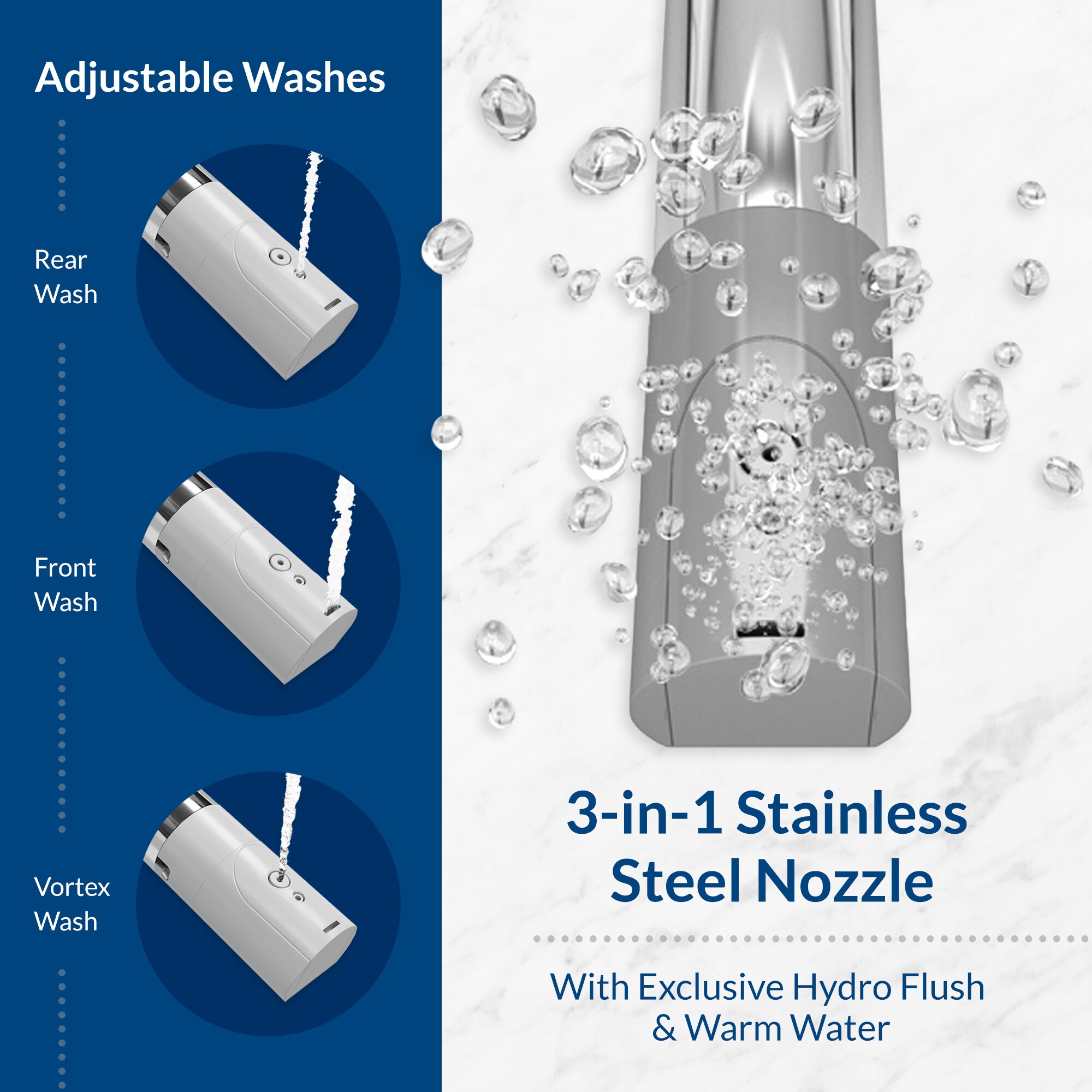 Asiento de Inodoro con Bidé Calentito y Cierre Suave para Inodoro Alargado de Plástico Blanco Bio Bidet BB-2000 DRY