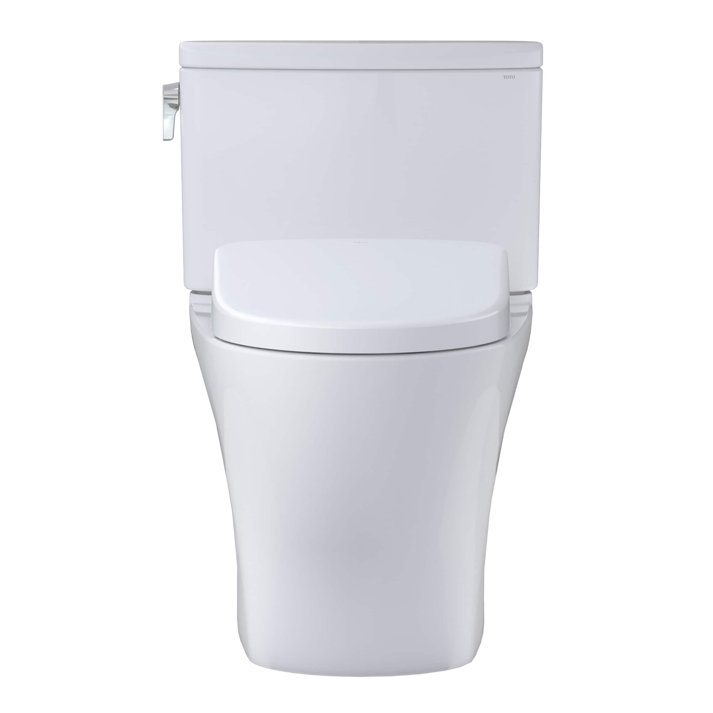 TOTO Nexus Blanco de Algodón Individual Alargado Altura de Silla Suave Cierre Suave de 2 Piezas Bidet de 12 Pulgadas de Descarga de 1.28 GPF MW4424736CEFGA-01.