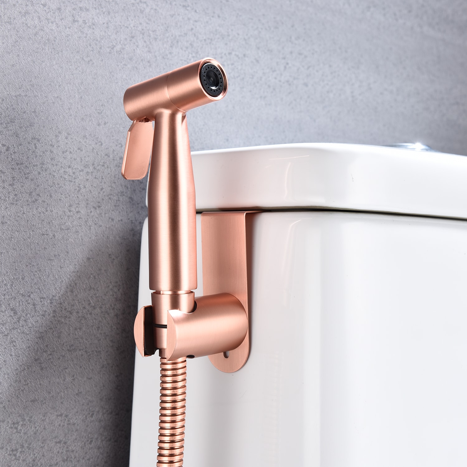 Rociador de bidé de mano montado en el inodoro en color oro rosa WELLFOR DTG-20BDRG