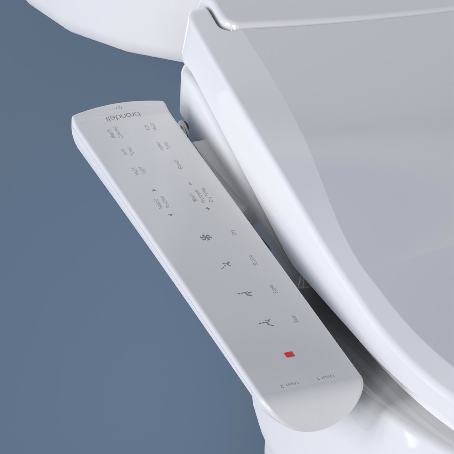 Asiento de Bidet de Lujo con Control Lateral, Taza Redonda Blanca T22-RW de Brondell Swash Thinline