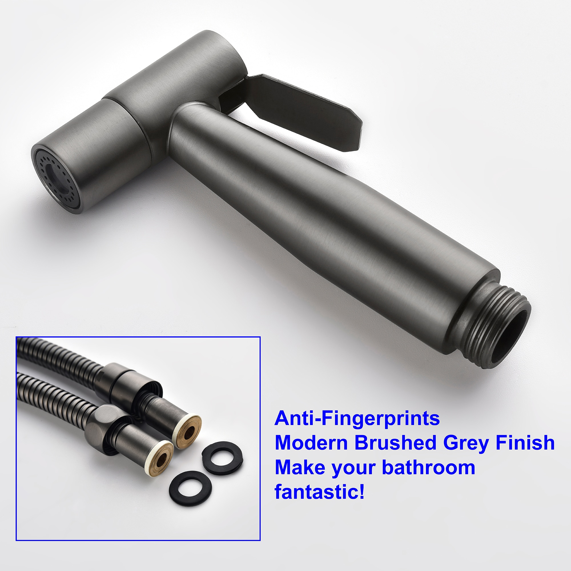Rociador de bidé de mano montado en el inodoro color gris pistola de Clihome CSMD-BF160-29GG