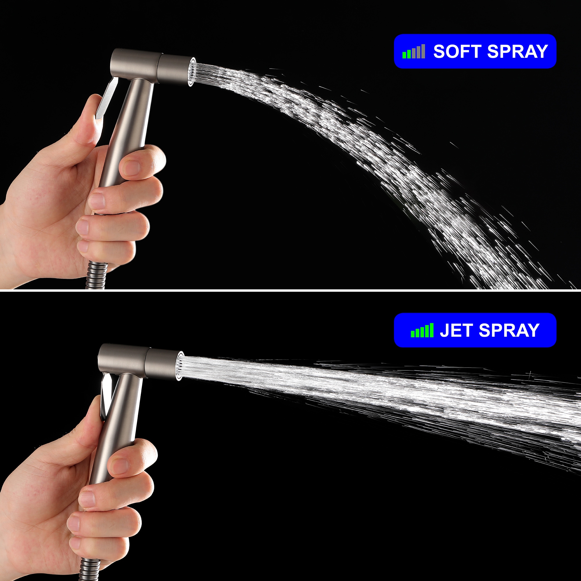 Rociador de bidé de mano montado en el inodoro color gris pistola de Clihome CSMD-BF160-29GG