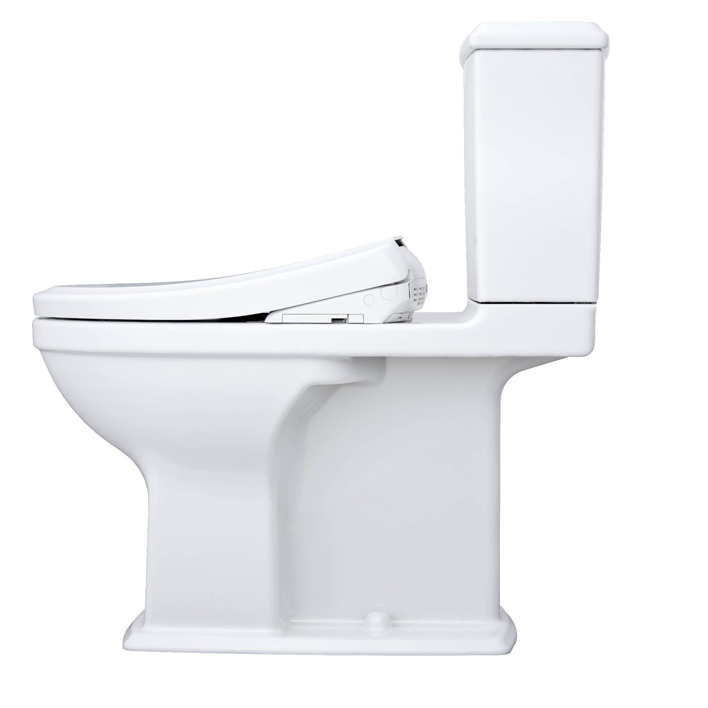Inodoro bidet de 2 piezas con altura de silla alargada, cierre suave, y doble descarga en blanco de algodón Connelly de TOTO